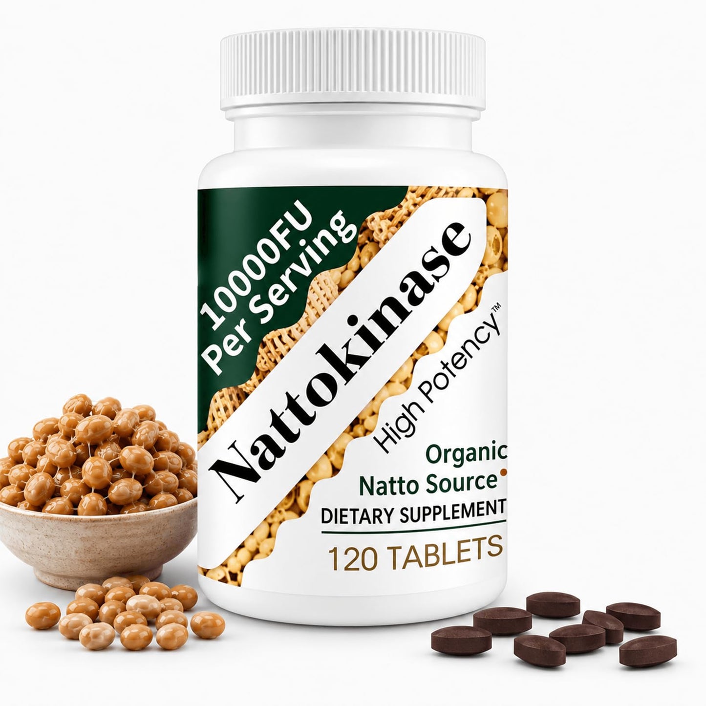 Shileoo Nattokinase Supplement 10000FU – Cardiovascular Support – Extended Release – Vegan, Non-GMO, Gluten-Free – 1 Capsule
