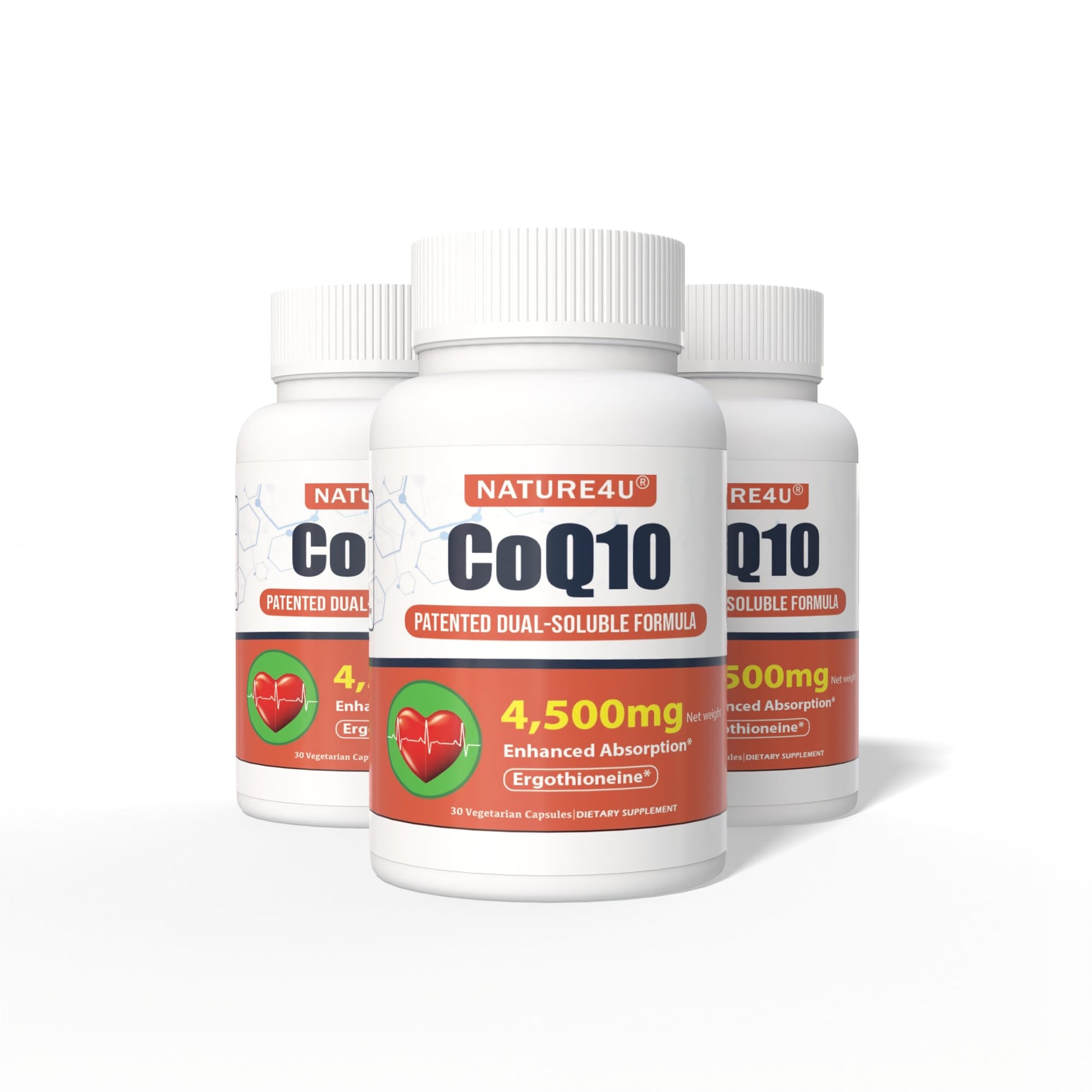 Nature4U CoQ10 150mg Capsule with L-Ergothioneine, 1 Capsule, Pack of 3