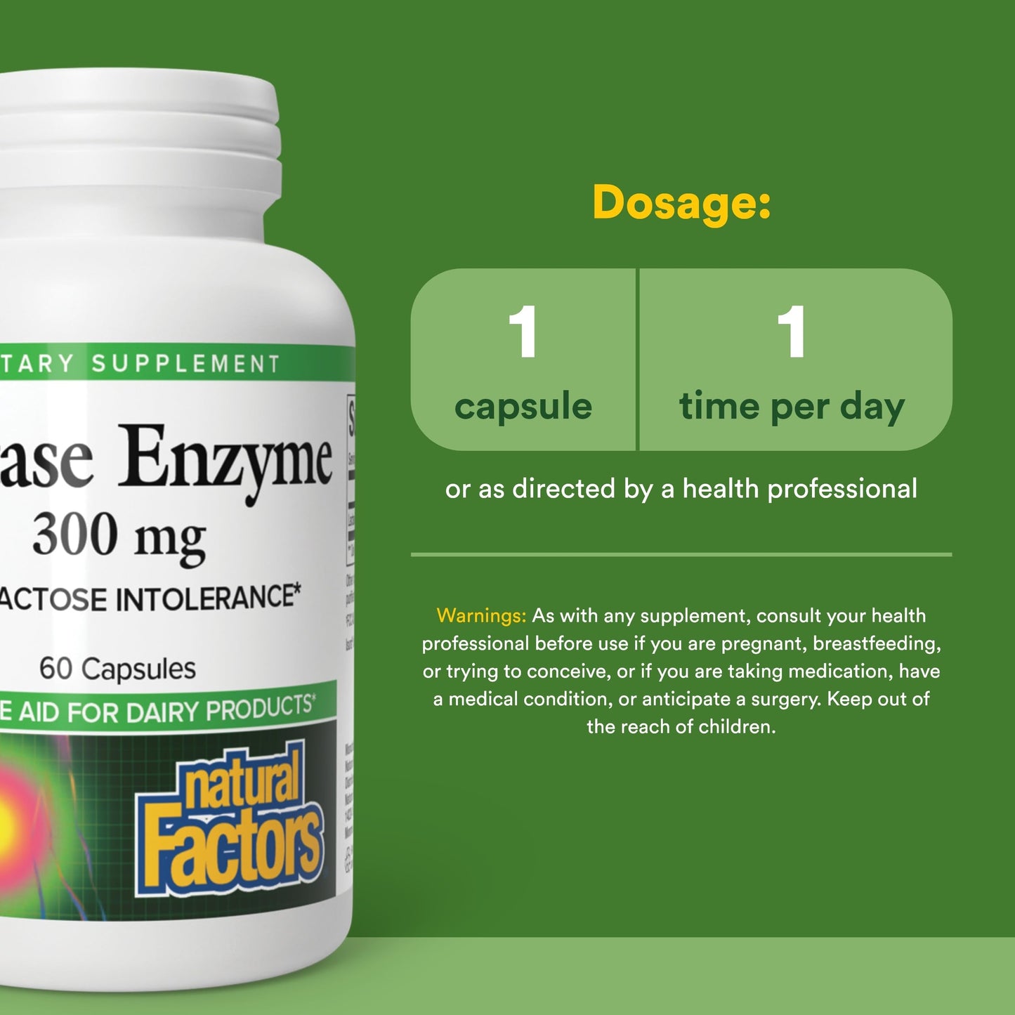 Natural Factors Lactase Enzyme Capsule 60 Capsules
