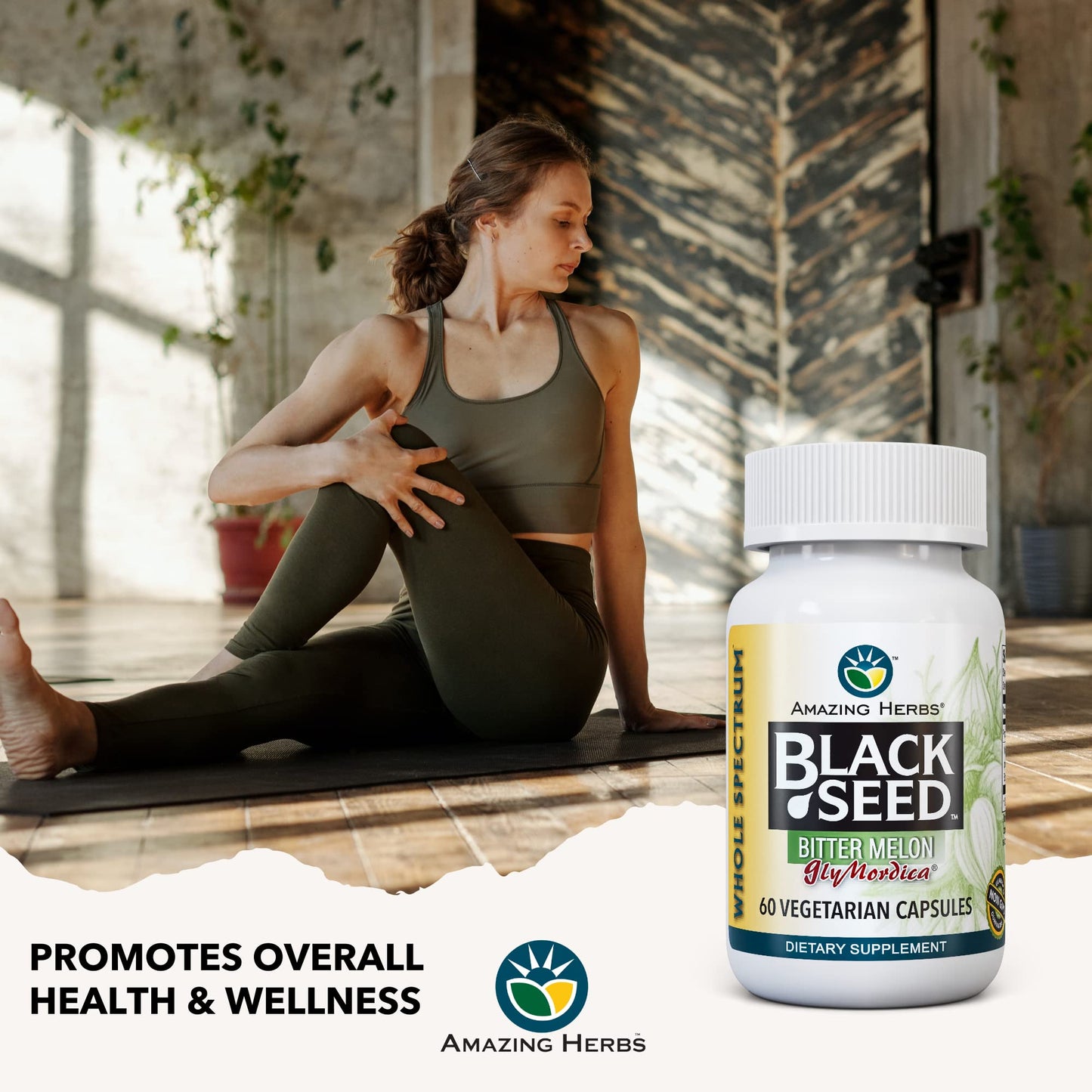 Amazing Herbs Black Cumin Seed Oil Capsules with GlyMordica, 60 Capsules