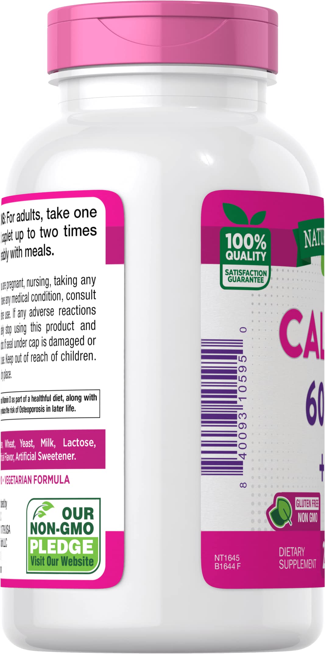 Nature's Truth Calcium 600 mg + D3 Dietary Supplement 500 Tablets