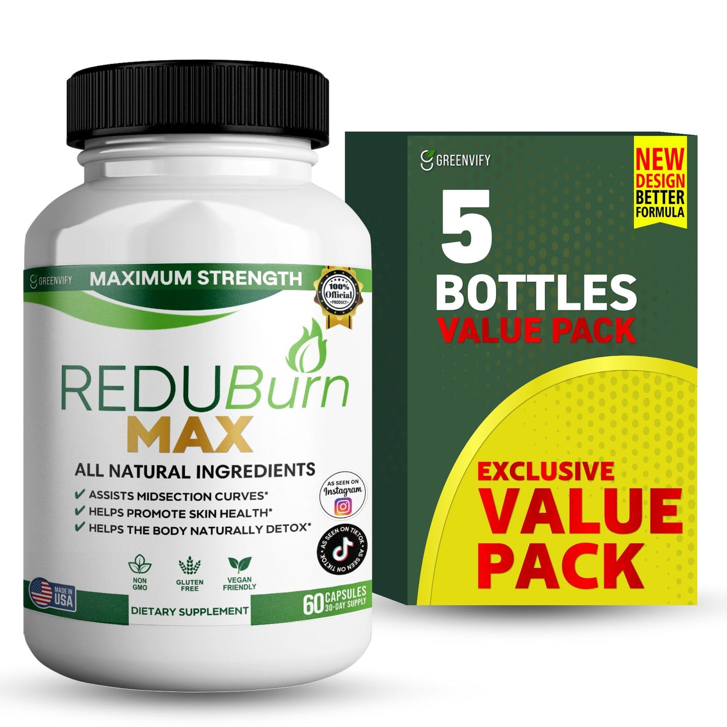 GREENVIFY Redubutt Max Maximum Strength Dietary Supplement Capsule 60 Capsules
