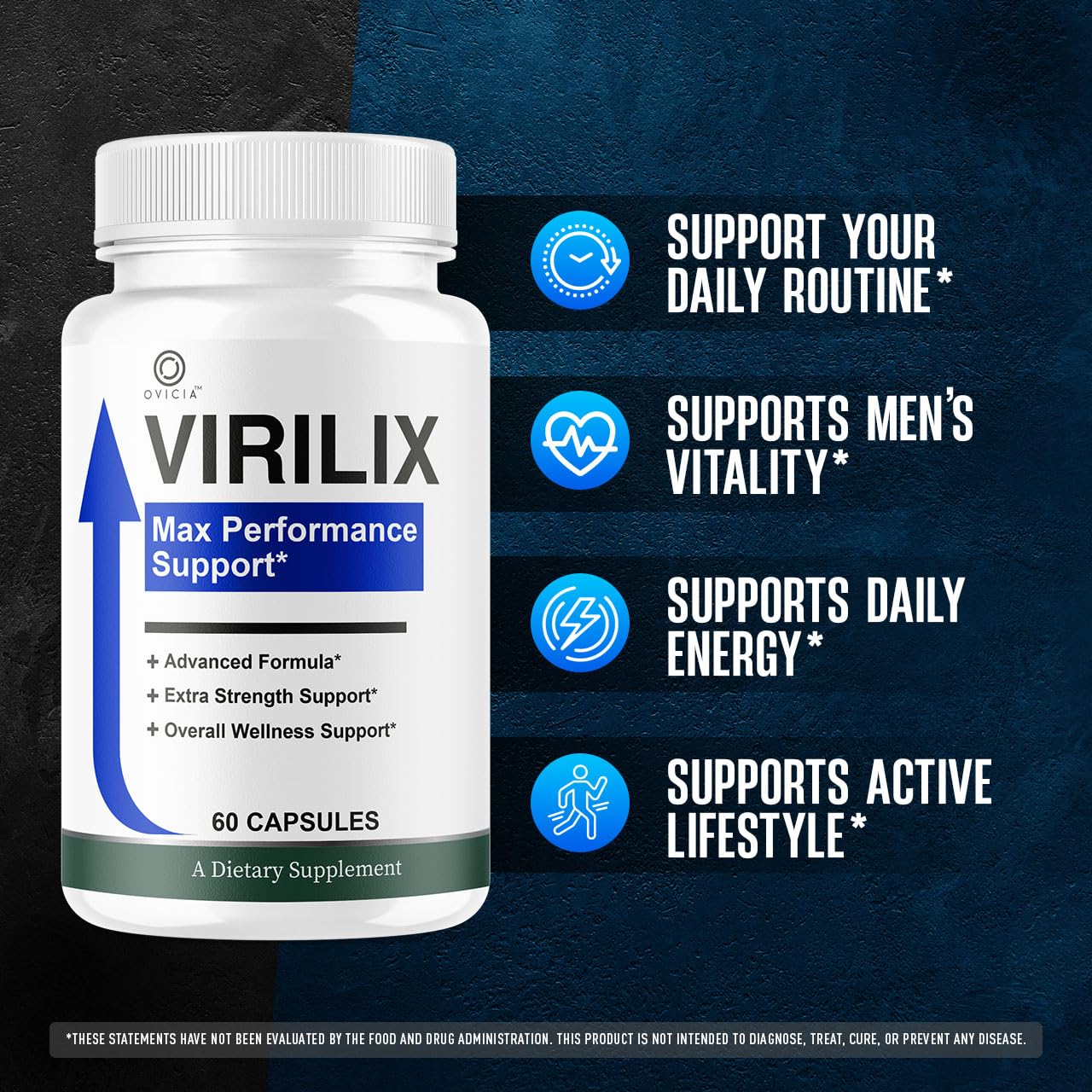 OVICIA Virilix Advanced Support Formula Capsules, 60 Count