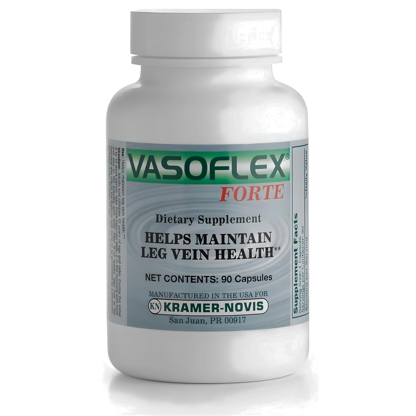 Vasoflex Forte Leg Vein Health Supplement Capsules, 90 Count