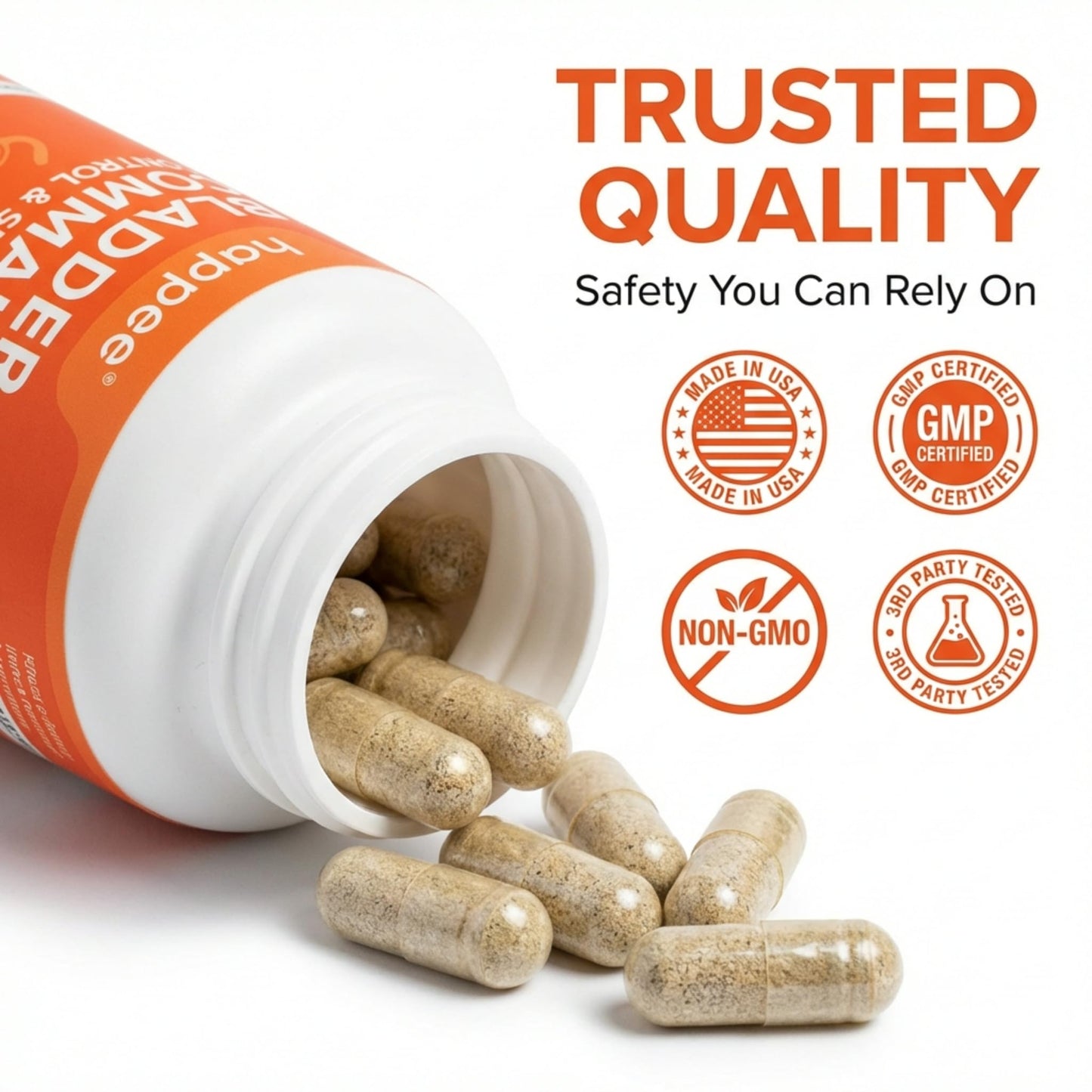 Happee Bladder Control Supplement for Women & Men Capsule, 60 Count