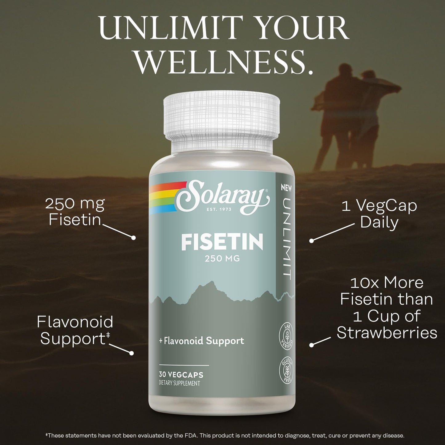 Solaray Fisetin 250 mg Capsule, 30 VegCaps