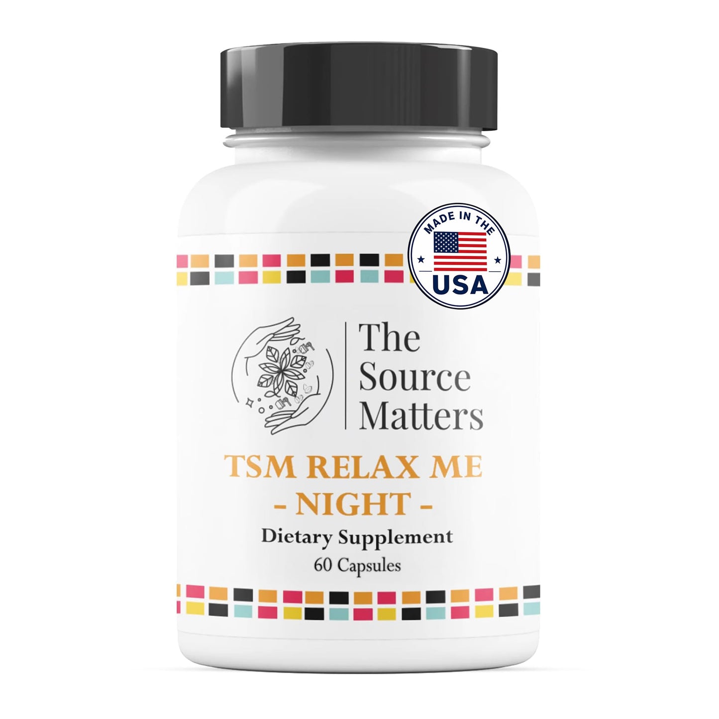THE SOURCE MATTERS Relax ME Night Sleep Support Formula with 5-HTP, GABA, Taurine, and Phosphatidylserine for Restful, Uninterrupted Sleep 60 Capsules