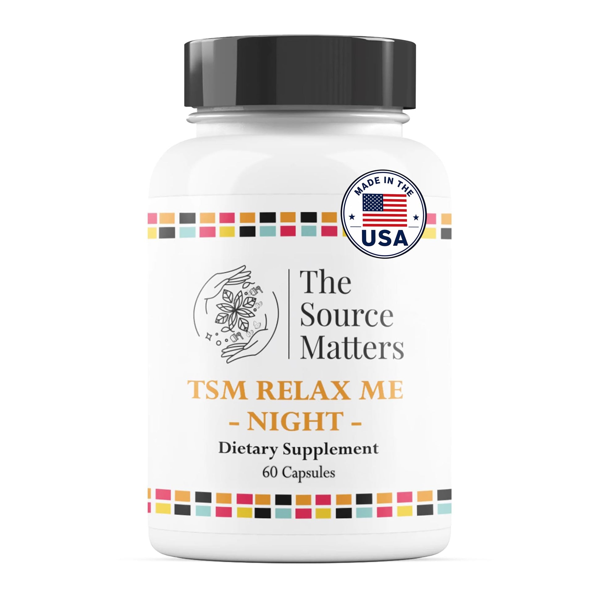 THE SOURCE MATTERS Relax ME Night Sleep Support Formula with 5-HTP, GABA, Taurine, and Phosphatidylserine for Restful, Uninterrupted Sleep 60 Capsules