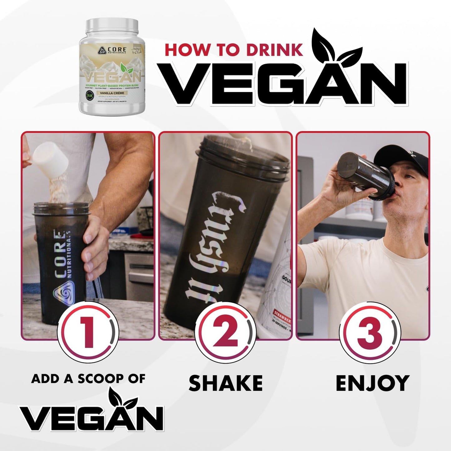 Core Nutritionals Vegan Gourmet Plant Based Protein Blend Protein Powder, 32
