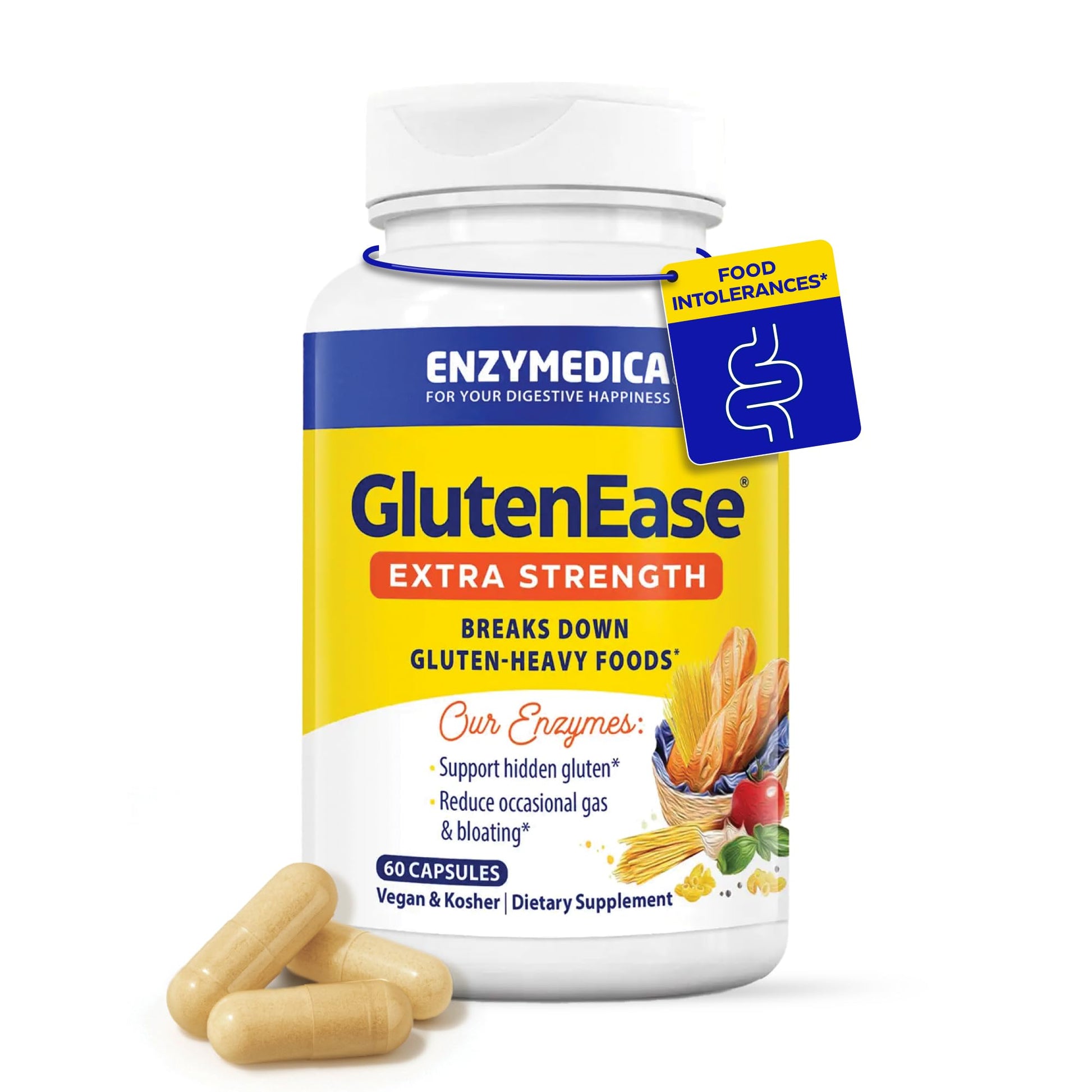 Enzymedica GlutenEase Extra Strength Capsule, 60 Capsules
