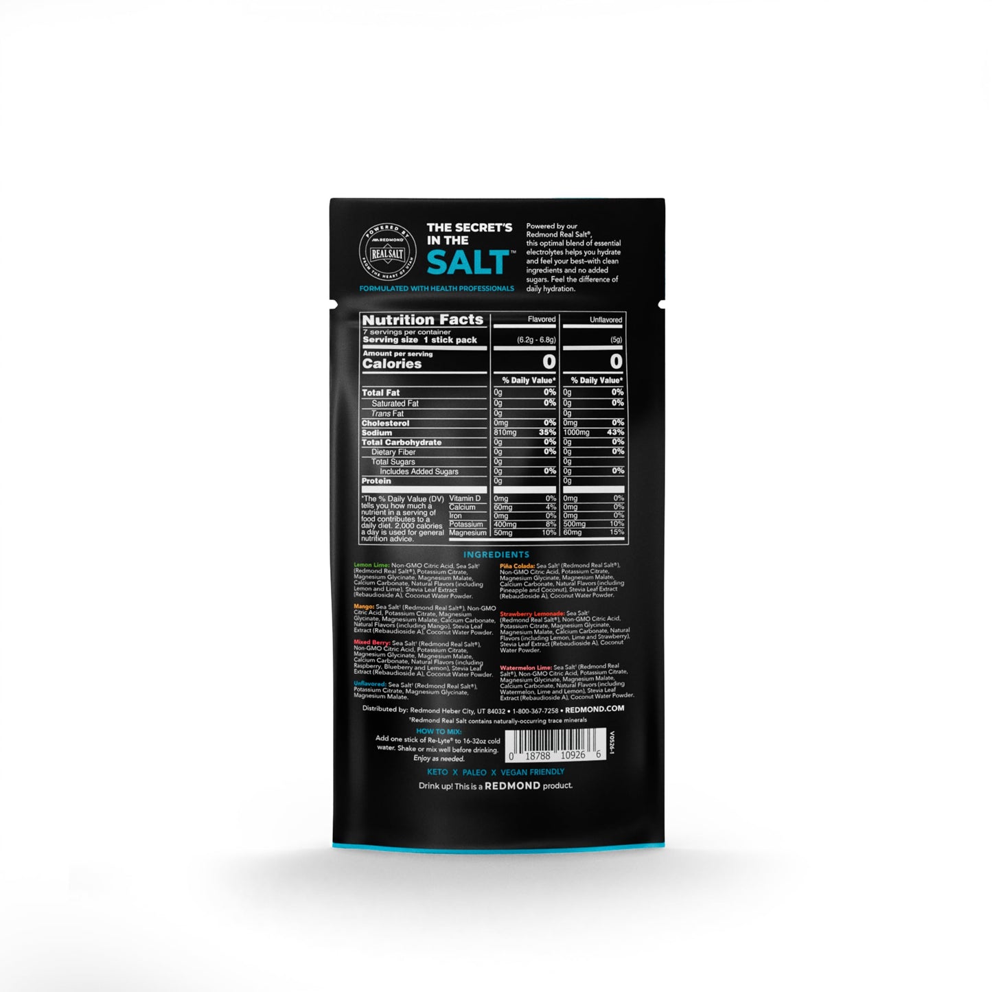 REDMOND Re-Lyte Electrolyte Powder, 7 Packets