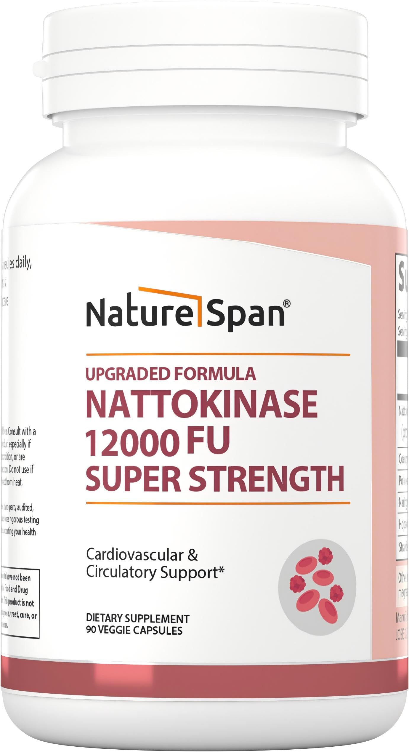NATURESPAN Nattokinase 12000 FU Supplement for Men & Women, 60 Capsules
