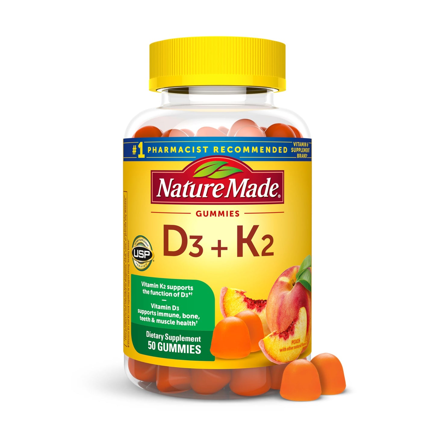 Nature Made Vitamin D3 K2 Gummies, 50 Count