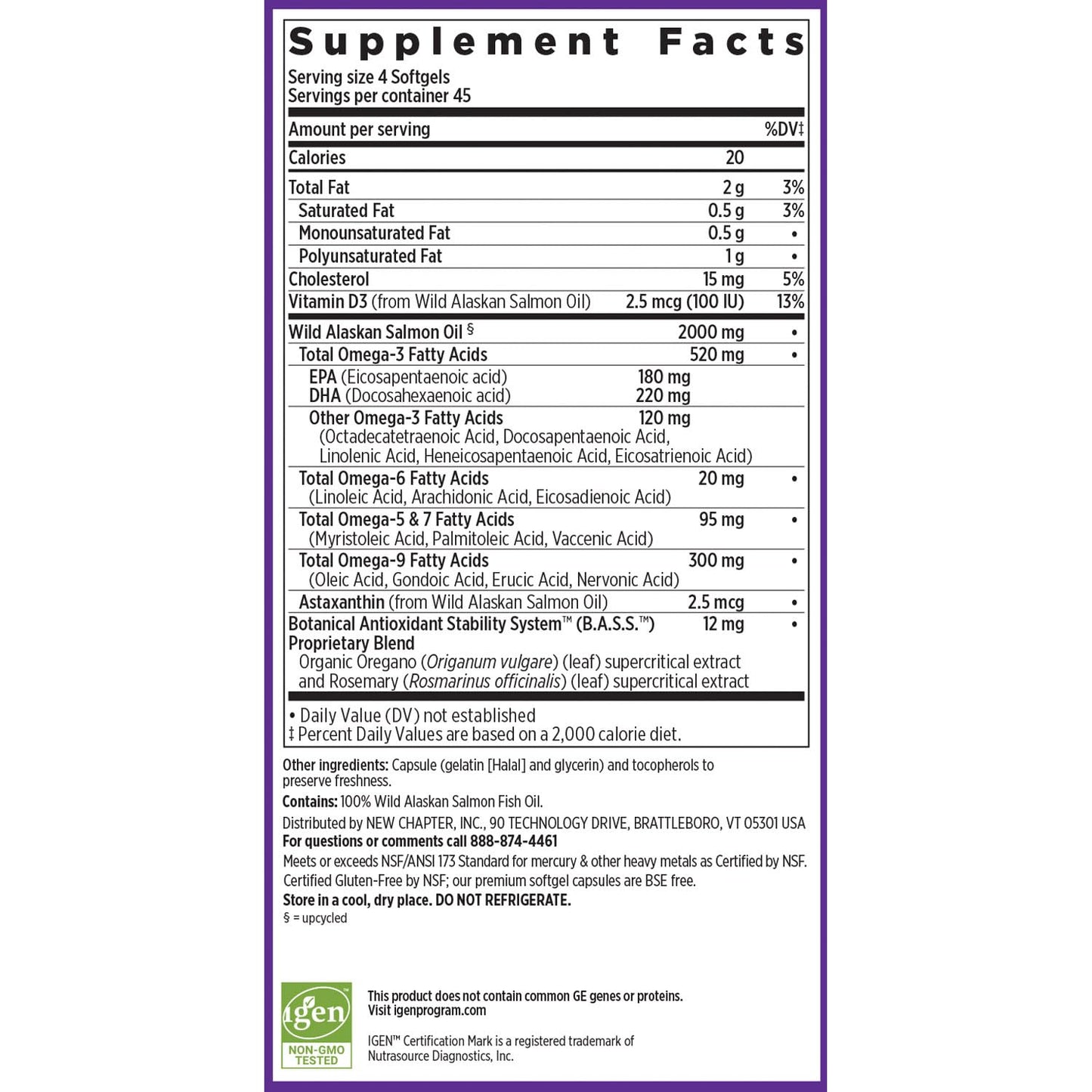 New Chapter Wholemega Tiny Capsule Fish Oil Softgels 180