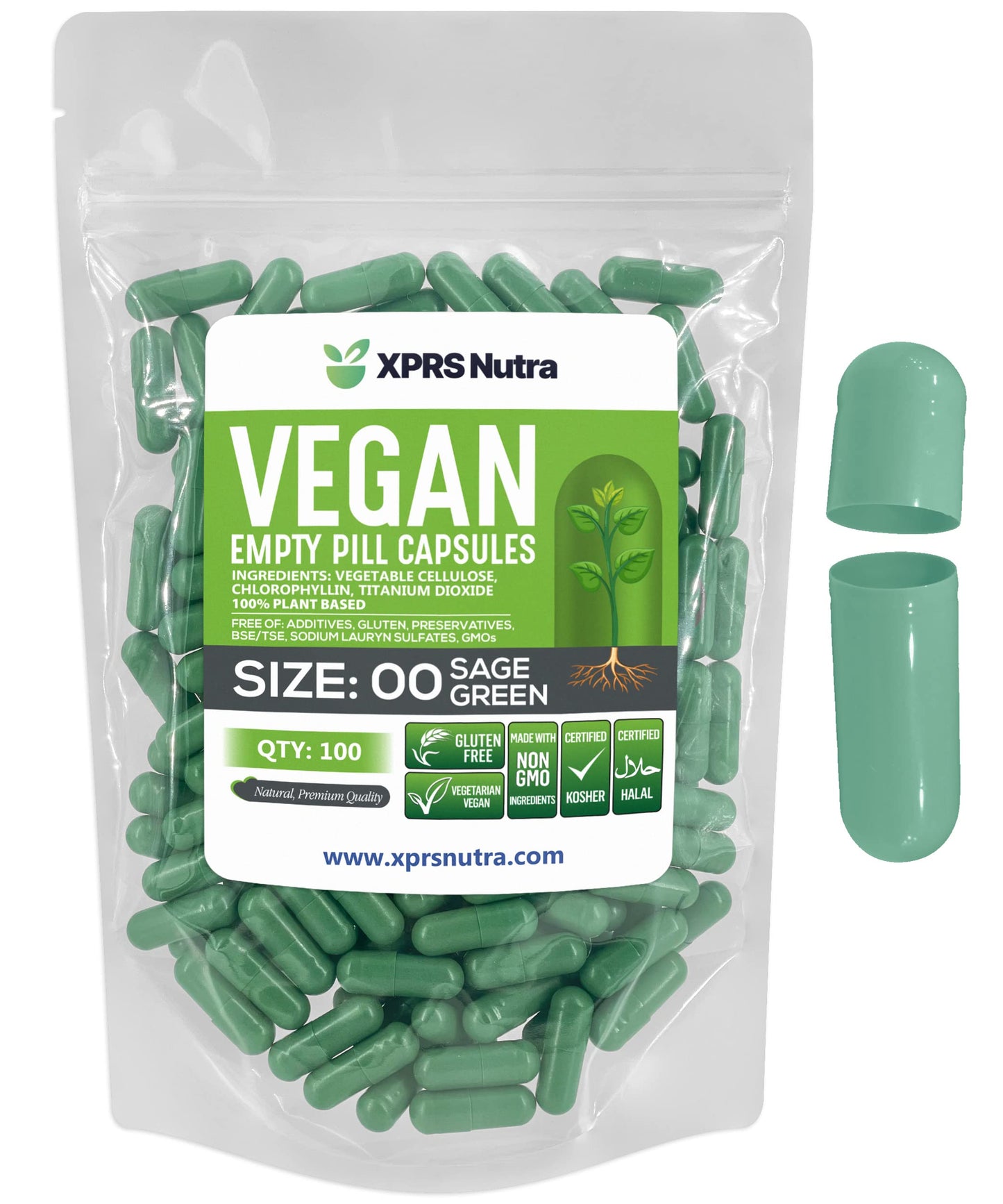 XPRS Nutra Size 00 Empty Capsules, 100 Count