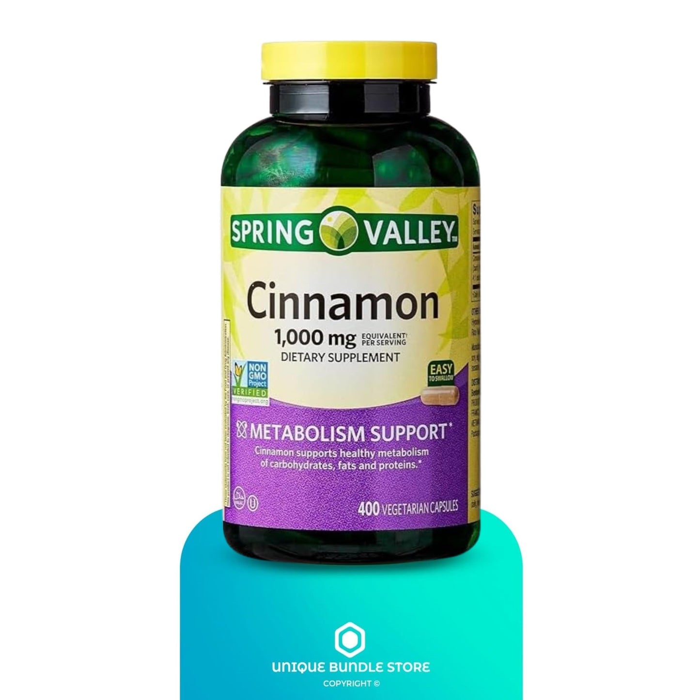 Unique Bundle Store Cinnamon 1000 mg Capsules, 400 Count