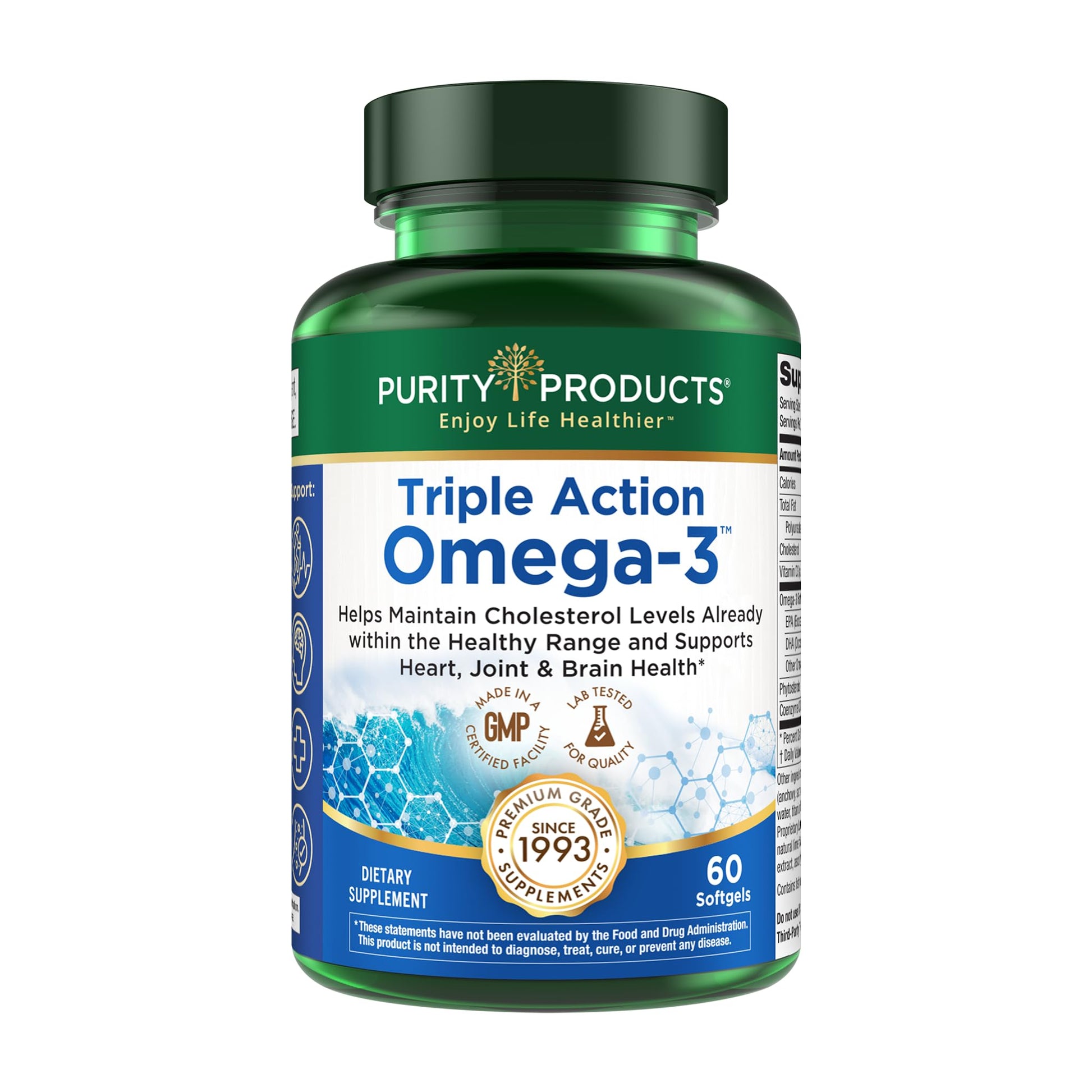 Purity Products Triple Action Omega-3 Super Pill Softgels 60 Count