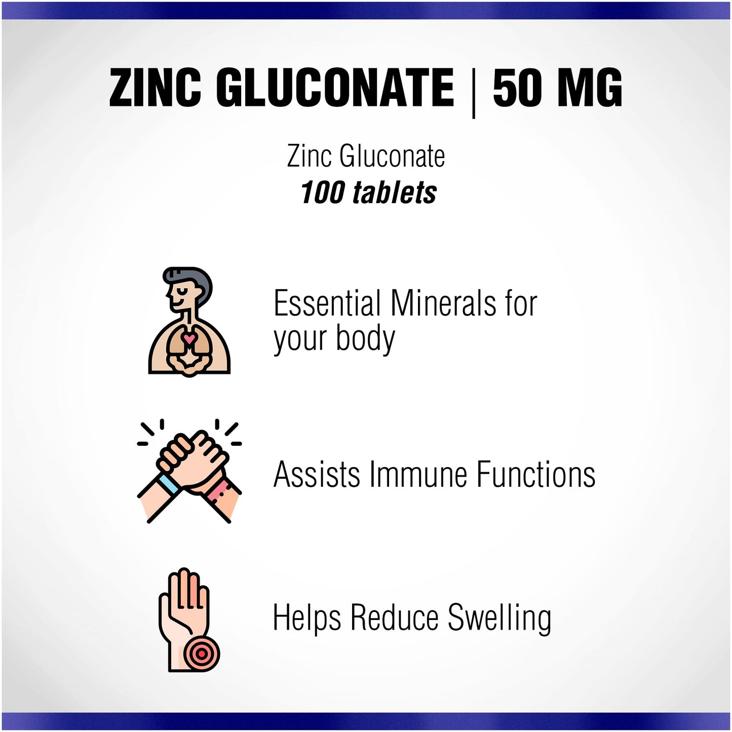 Natural Systems Naturasys Zinc Gluconate 50 mg Tablet, 100 Count
