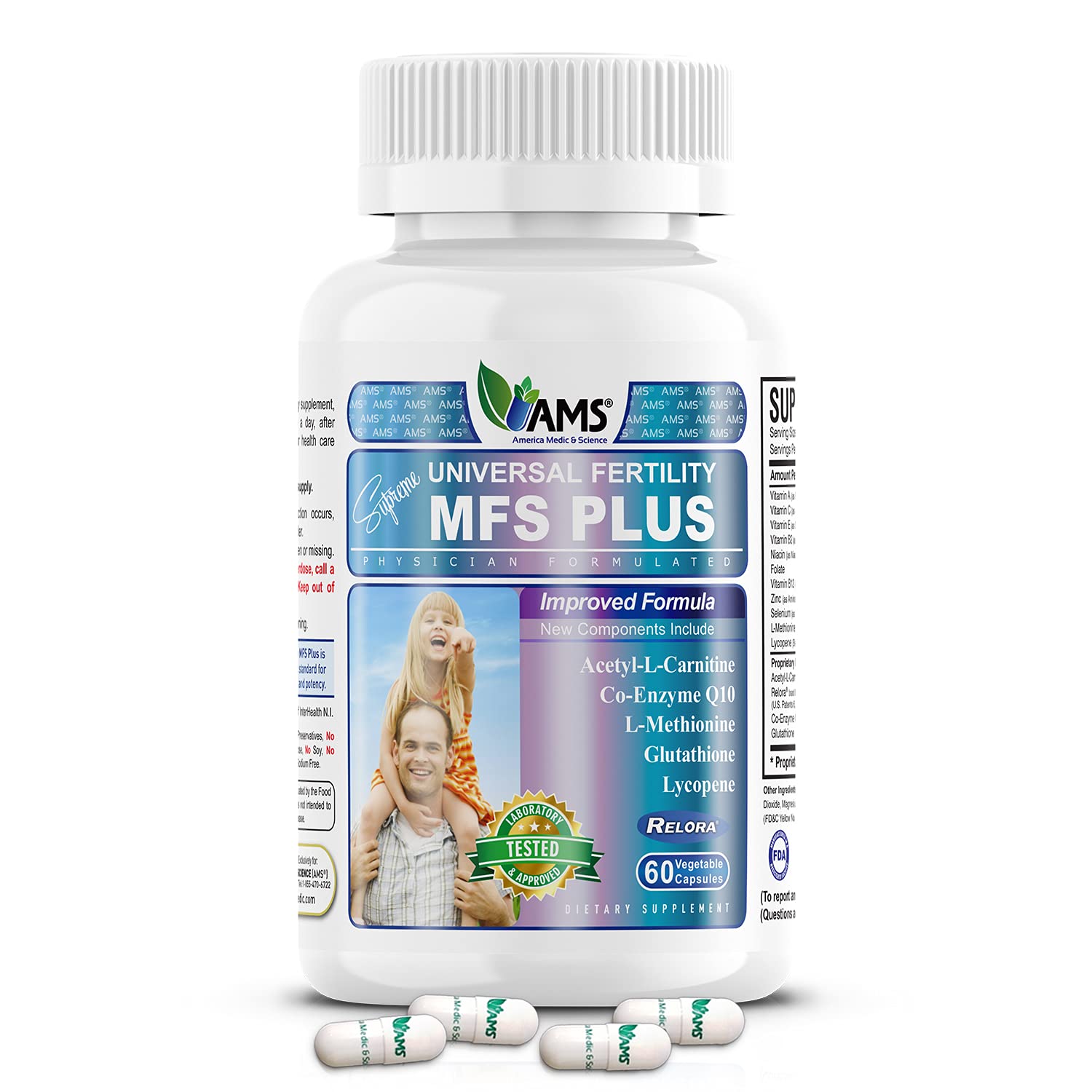 America Medic & Science MFS Plus Fertility Supplements for Men Capsule, 60 Count