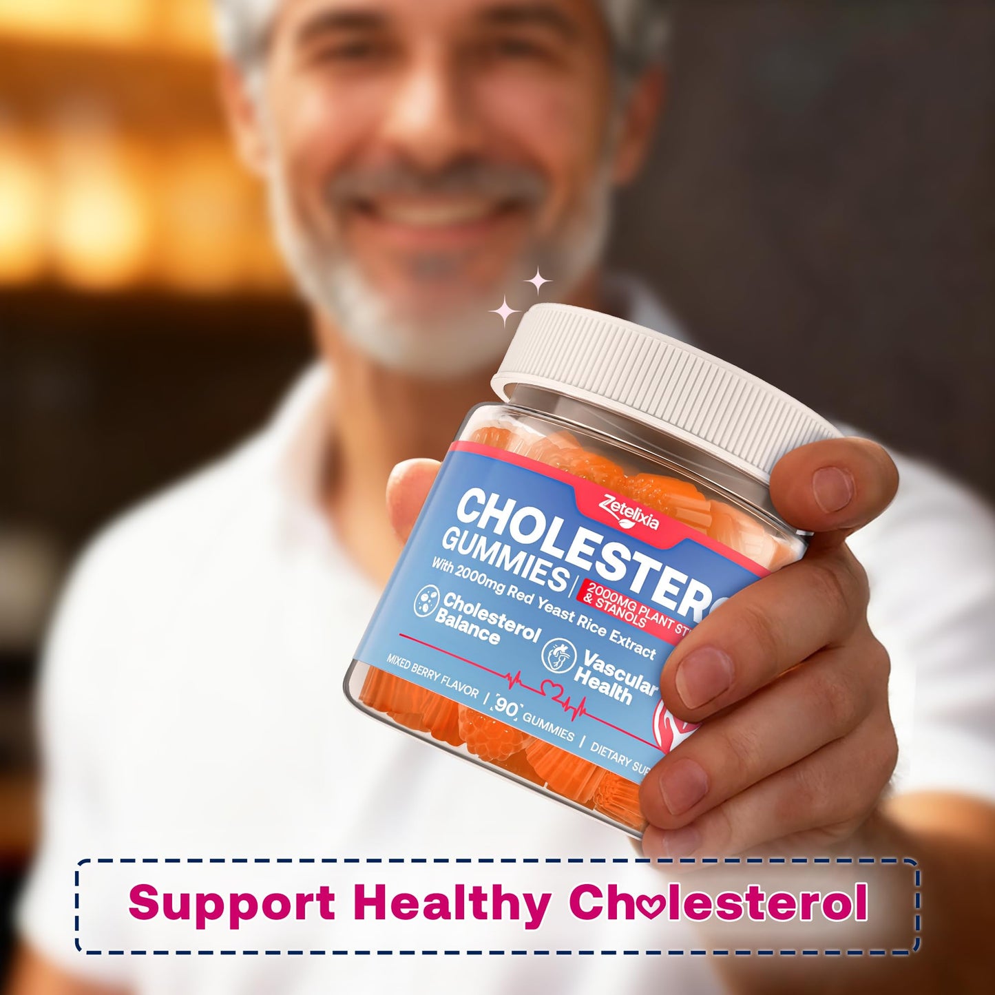 Zetelixia Cholesterol Lowering Supplements Gummies 90 Count