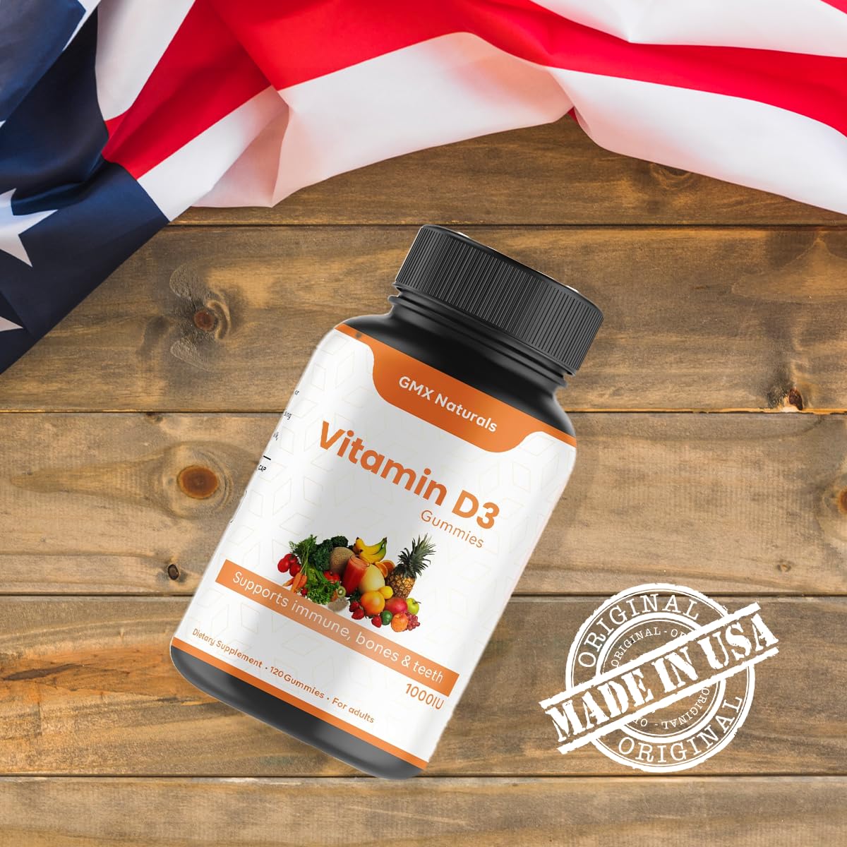 GMX NATURALS Vitamin D3 Gummies 1000 IU 90 Count