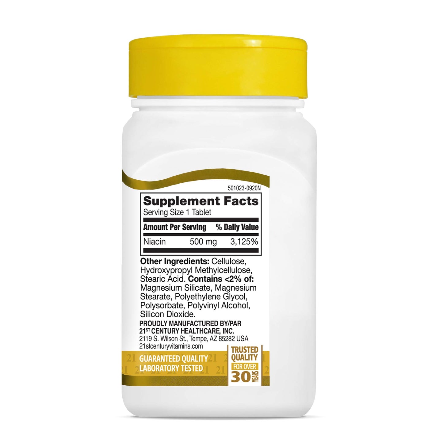 Smart Monkey Technologies 21st Century Niacin 500 mg Prolonged Release Tablets, 200