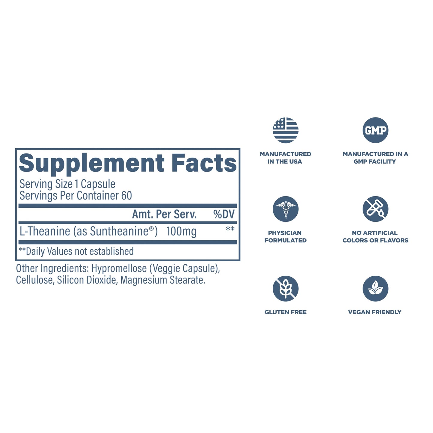 Revive Suntheanine L-Theanine Supplement Capsules, 60 Count