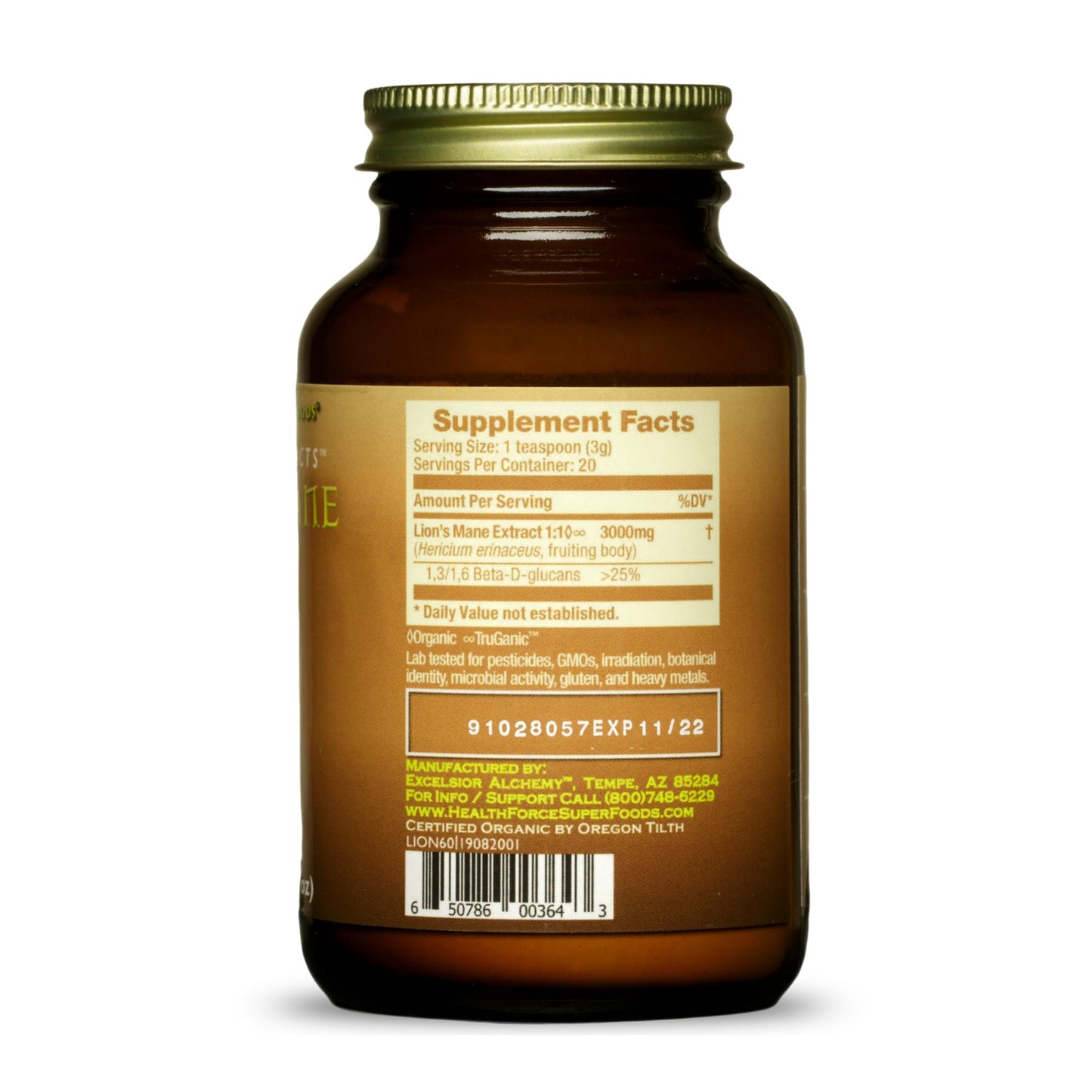 HEALTHFORCE SUPERFOODS Integrity Extracts Lion's Mane Powder 2.1164