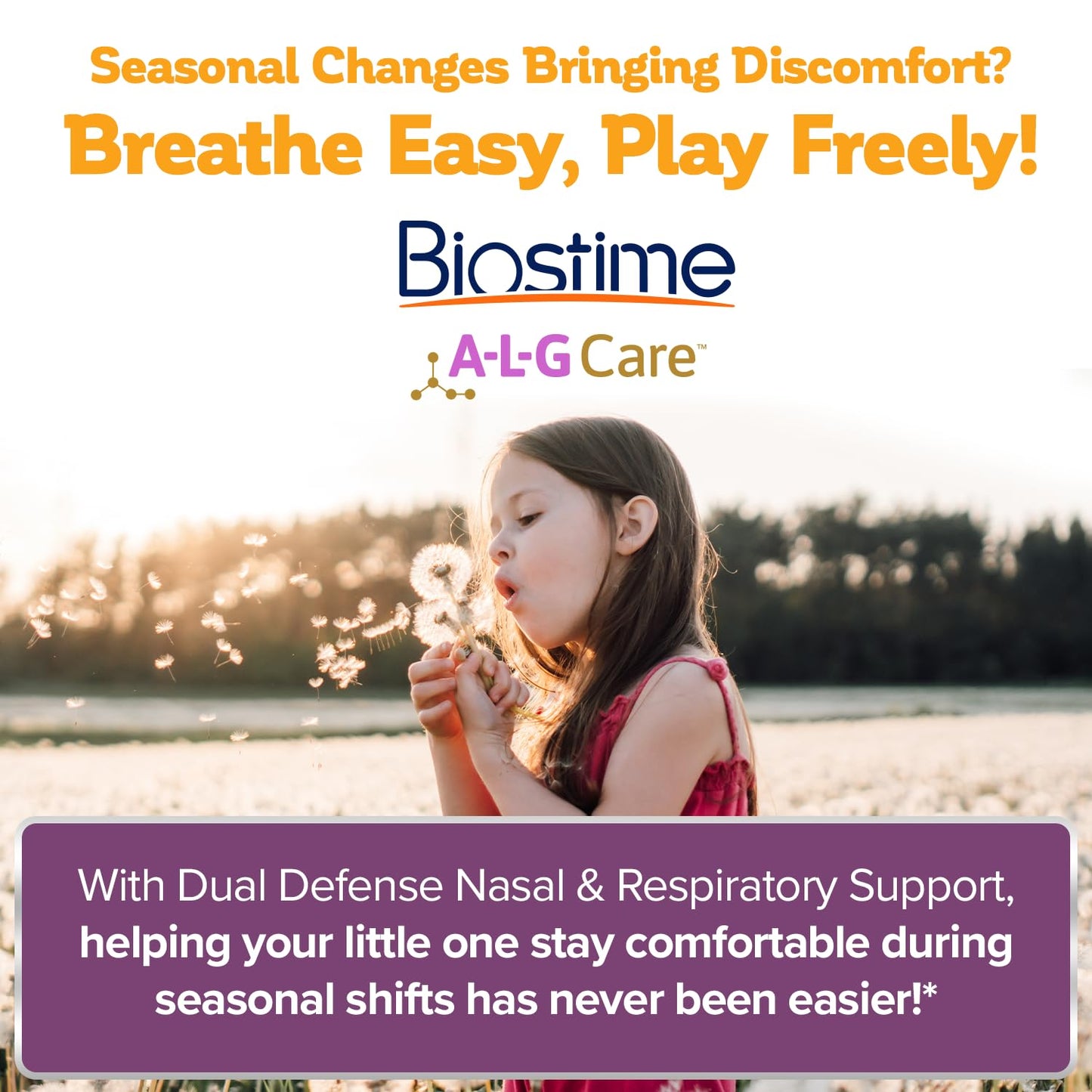 Biostime Baby & Kids Dual Defense Nasal & Respiratory Support – Probiotics for Immune Support, 5 Billion CFUs, 2’-FL HMO Prebiotic, Clinically Tested Strains, Powder, Pack of 28