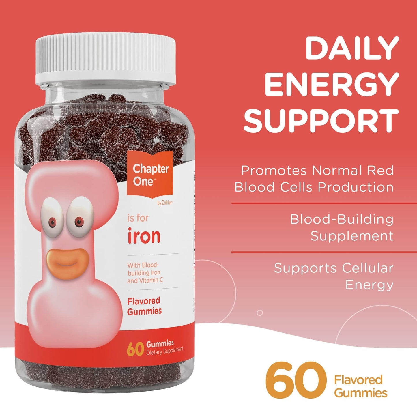Zahler Iron Gummies with Vitamin C Gummy 60 Count