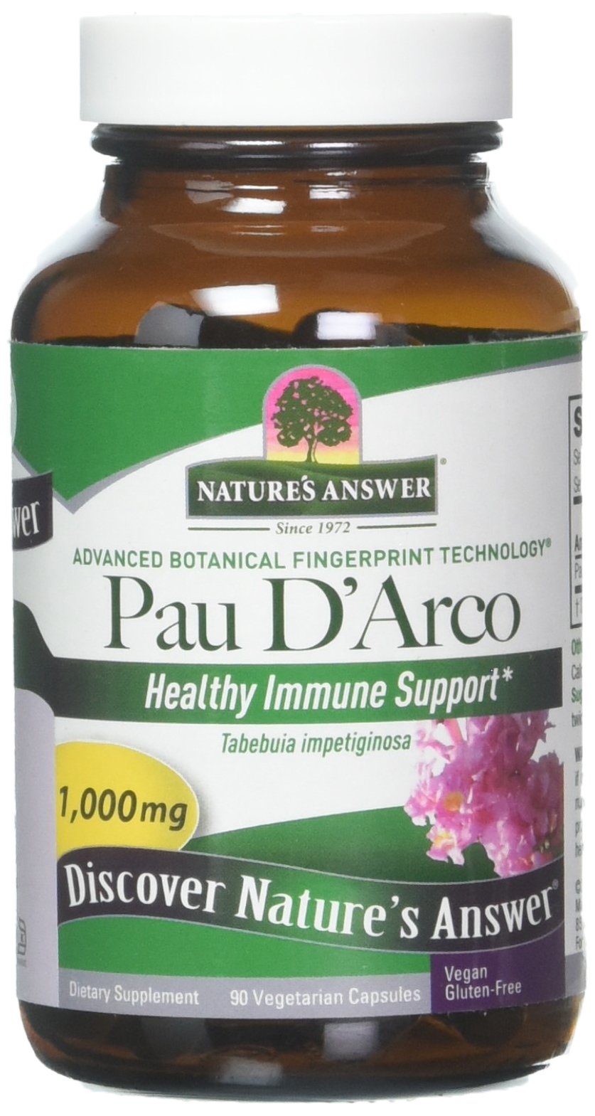 Nature's Answer PAU D'Arco 500 mg per Capsule, 90 Vegetarian Capsules