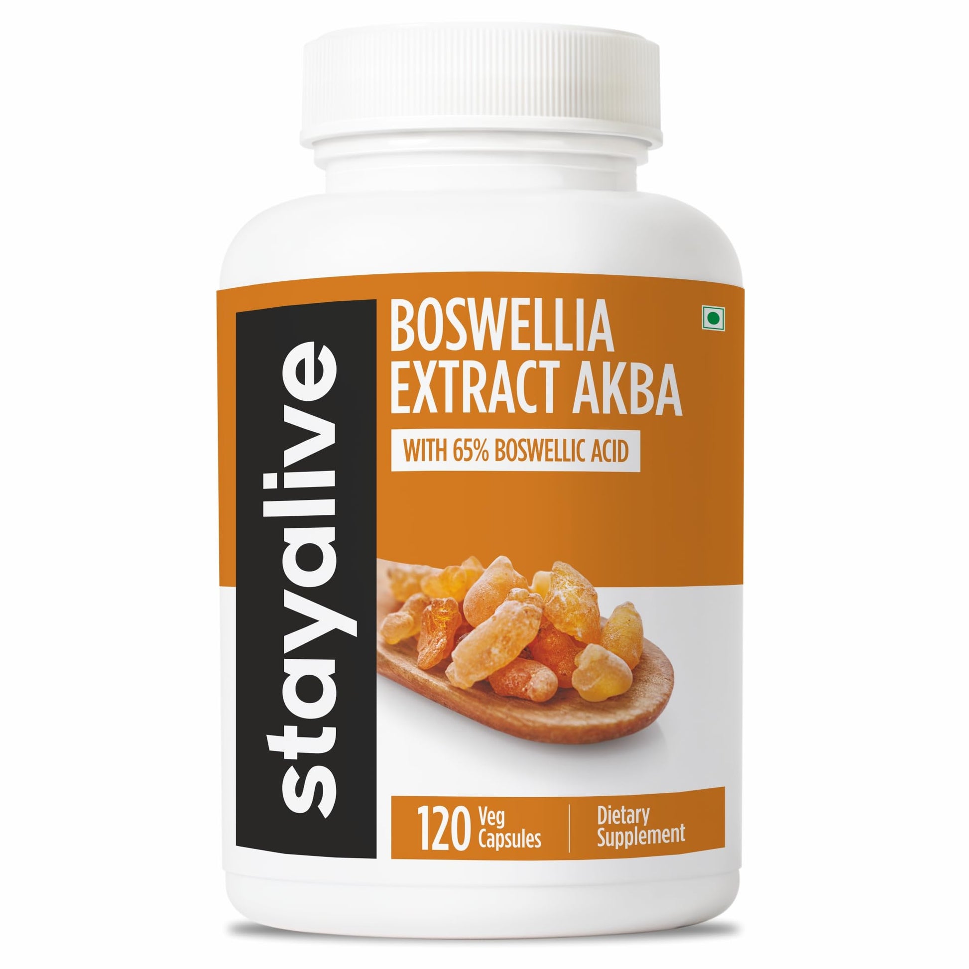 STAY ALIVE Boswellia Serrata Extract Capsules 1000mg with AKBA and 65% Boswellic Acid, 12:1 Resin Extract Powder, 120 Count