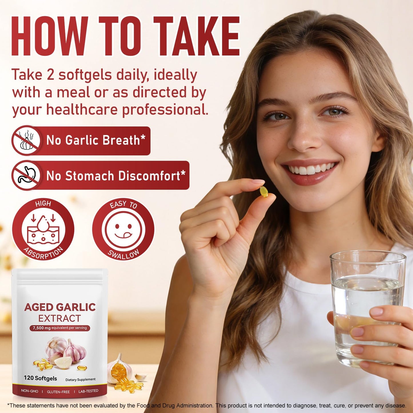 vopxccvy Fermented Odorless Garlic Softgels 120 Count