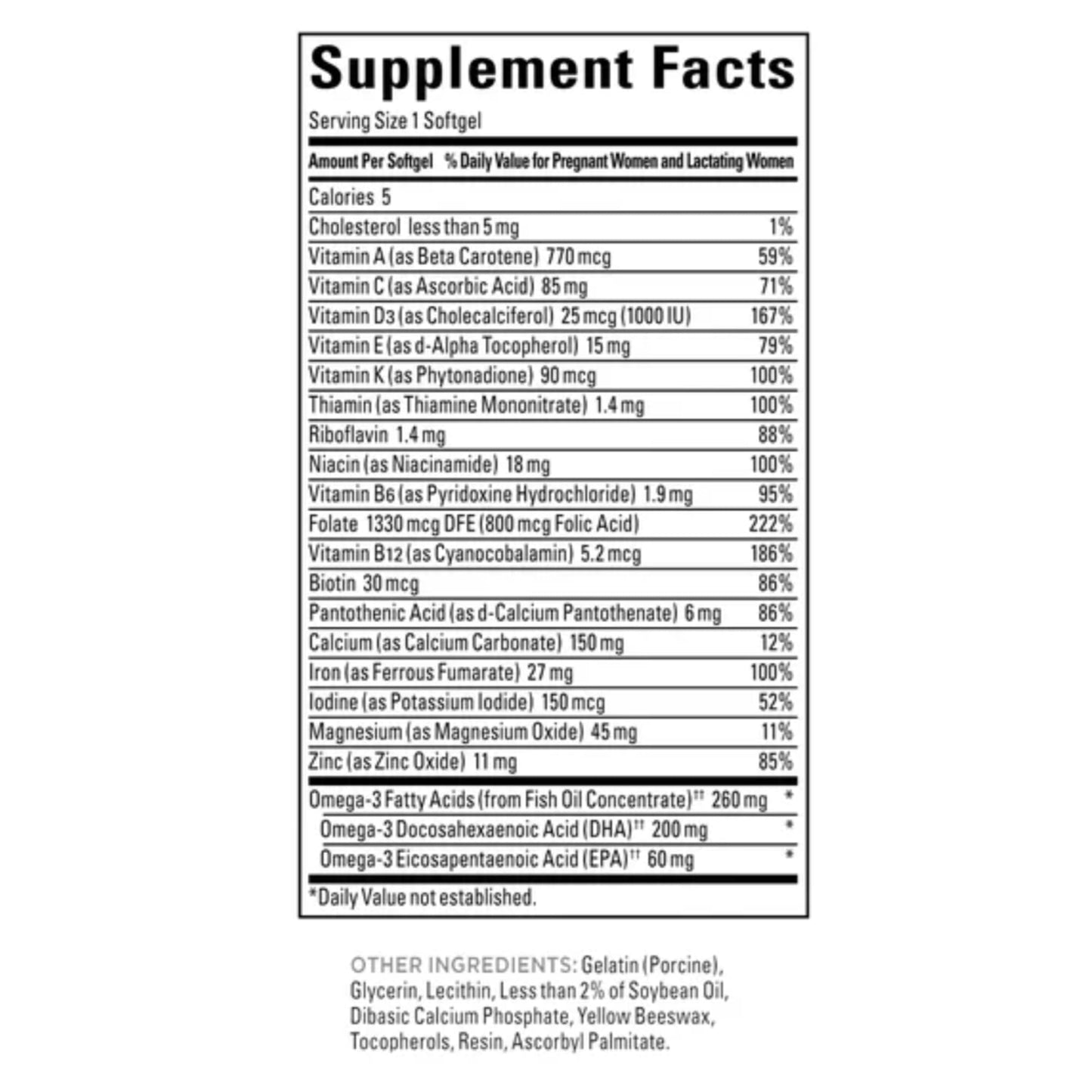 Nature Made Prenatal + DHA 200 mg Softgels 150 Count