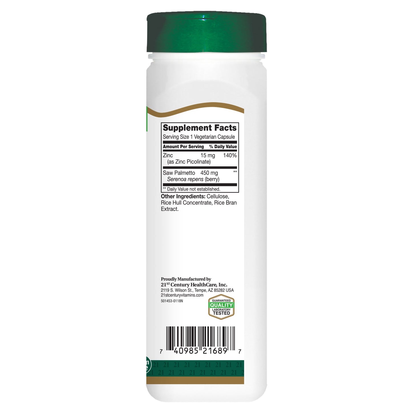 21st Century Saw Palmetto Extract Capsules 600 Count