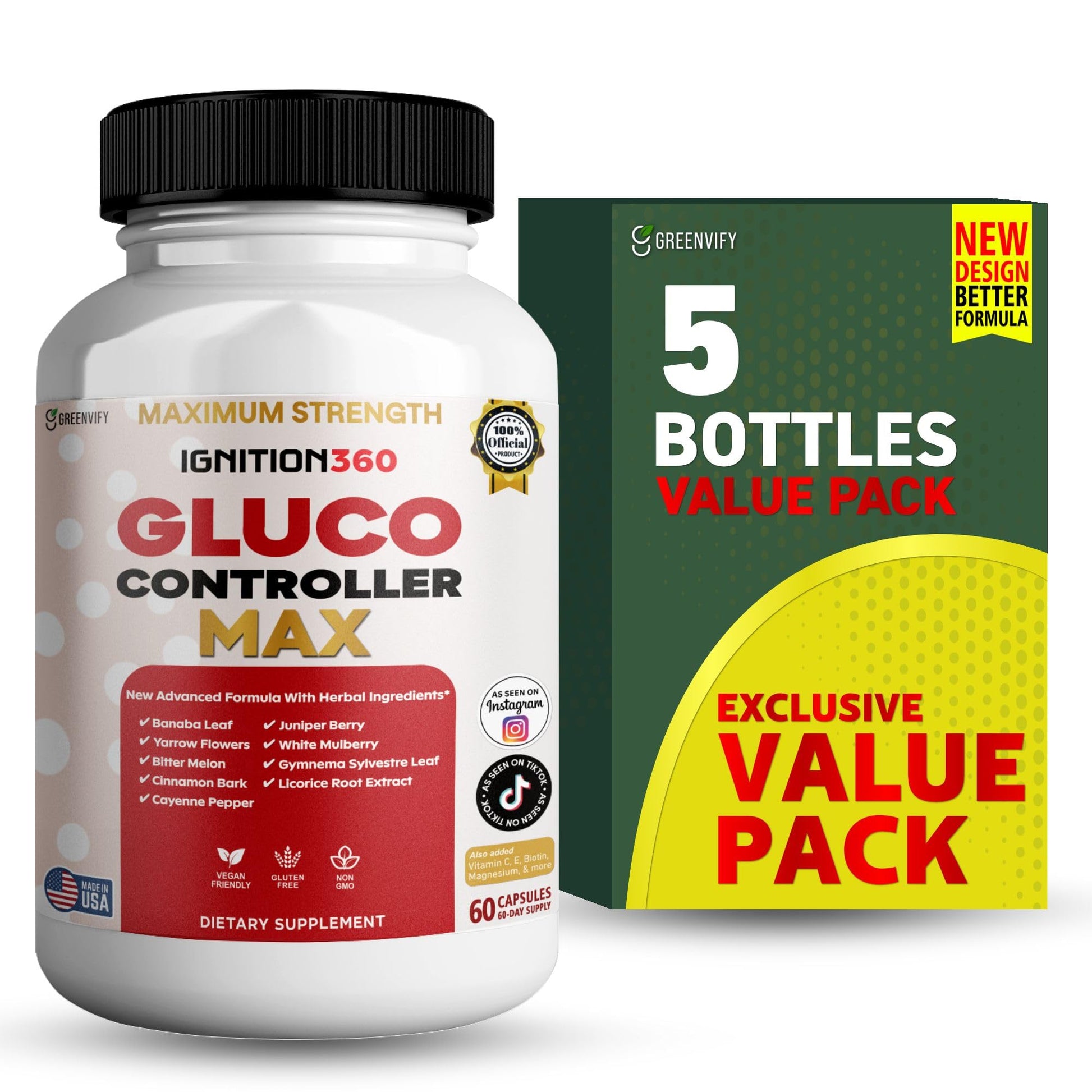GREENVIFY Ignition360 Gluco Controller Max 60 Capsules