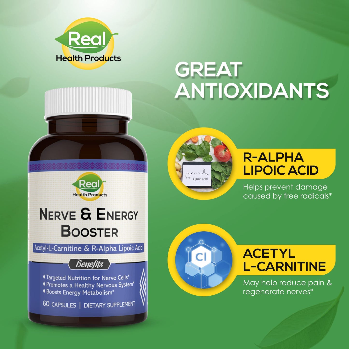 RHP R-Alpha Lipoic Acid 300mg & Acetyl L-Carnitine 1000mg Capsules, 60 Capsules