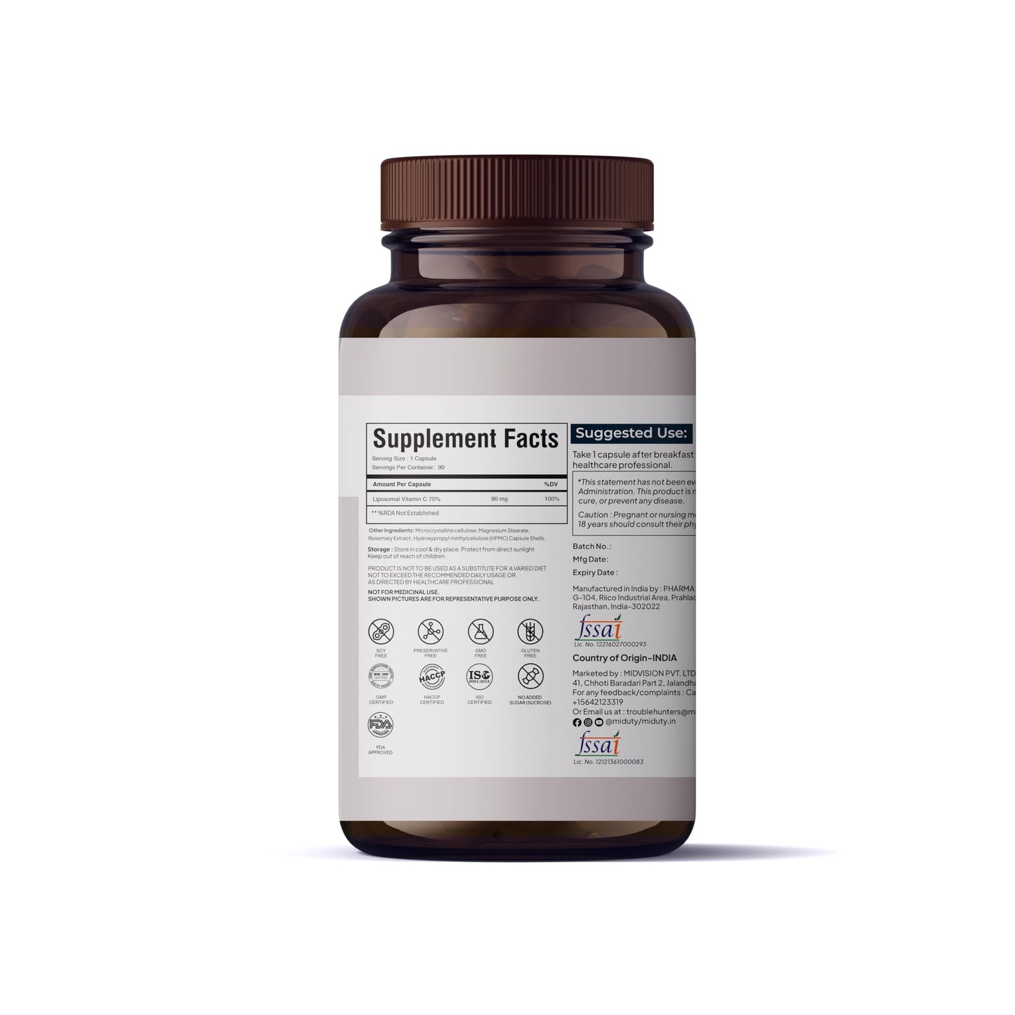 Miduty Liposomal Vitamin C 90 Capsules