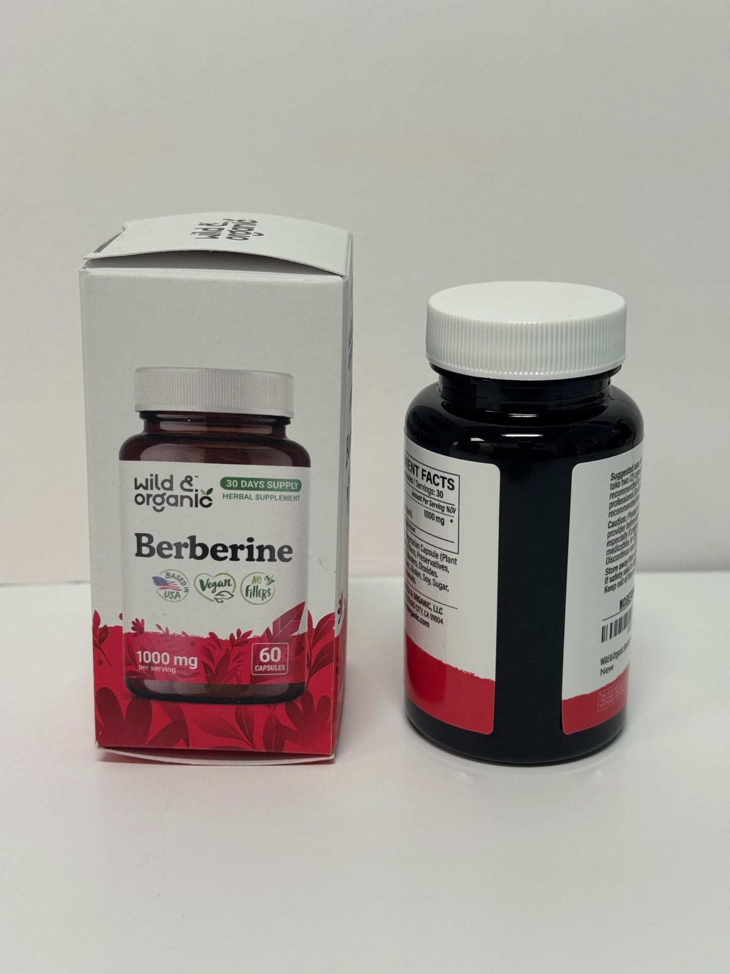 Wild & Organic Berberine Supplement Capsules 60 Count