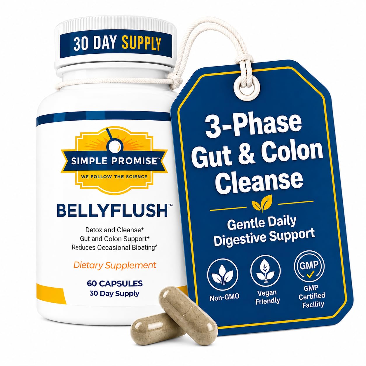 Simple Promise BellyFlush Gut & Colon Cleanse Capsules 60 Count