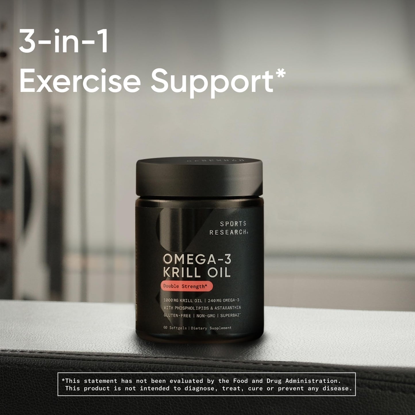 Sports Research Antarctic Omega-3 Krill Oil 1000mg Capsules, 60 Count