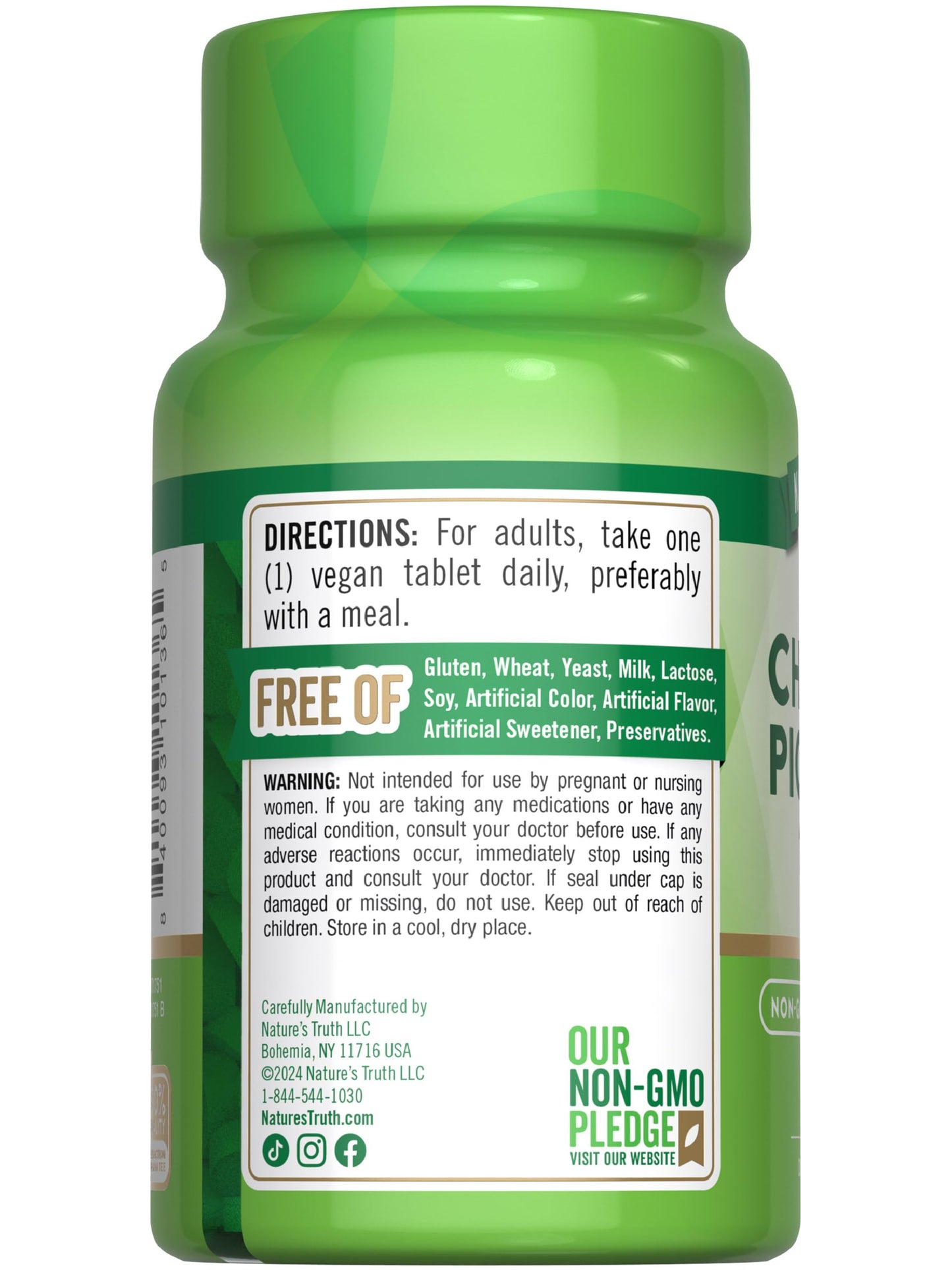Nature's Truth Ultra Chromium Picolinate 1000mcg Tablets 90