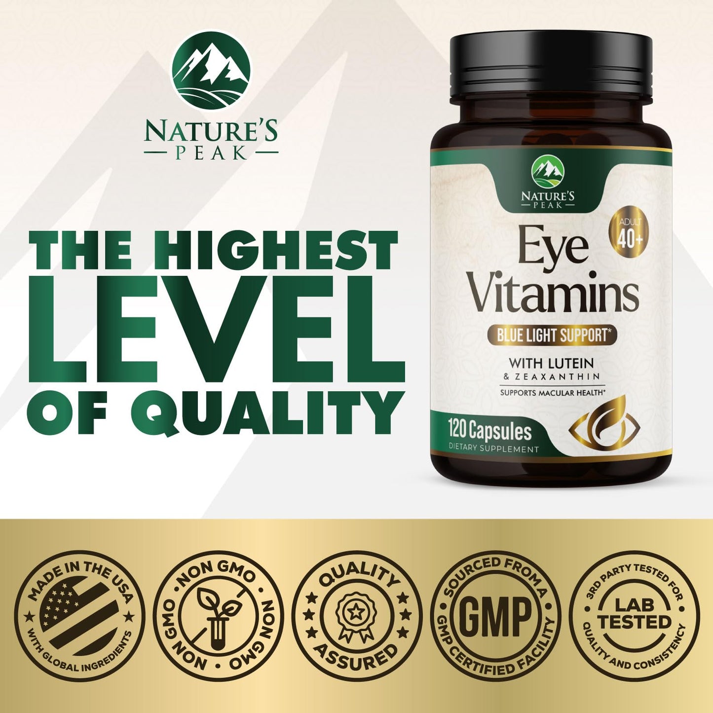 Nature's Peak Eye Health Vitamin with Lutein and Zeaxanthin Capsules, 120 Count