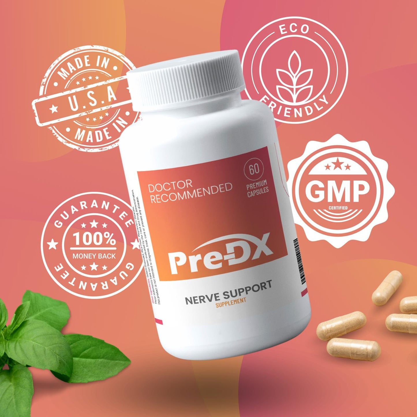 Pre-DX Nerve Support Supplement Advanced L-Methylfolate Multivitamin with Vitamin B-Complex, Capsules, 60 Count