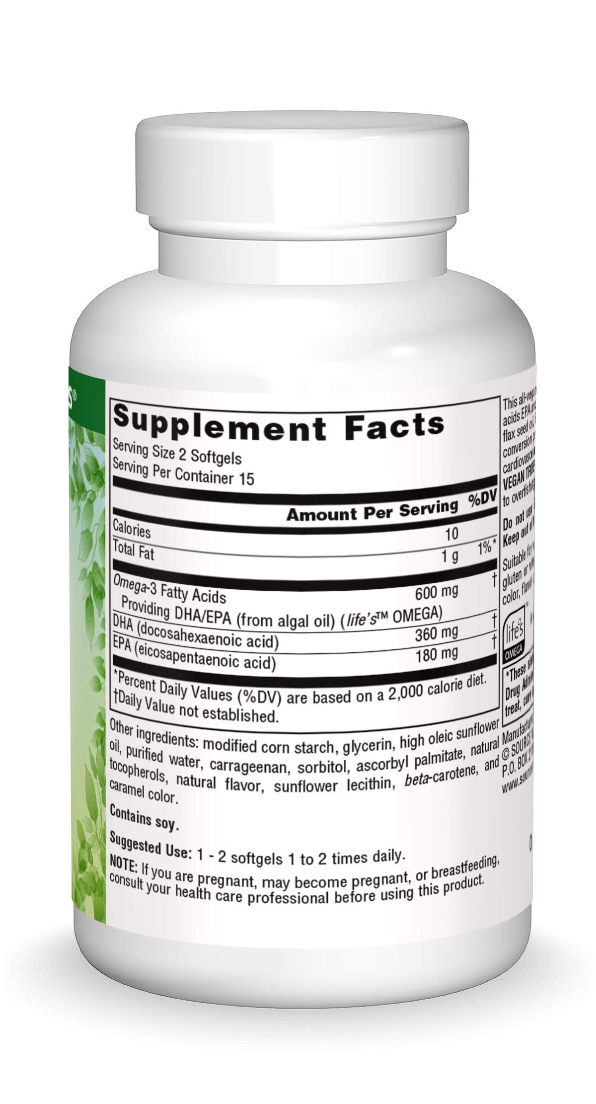 Source Naturals Vegan True Non-Fish Omega-3s EPA-DHA Softgels 30 Count