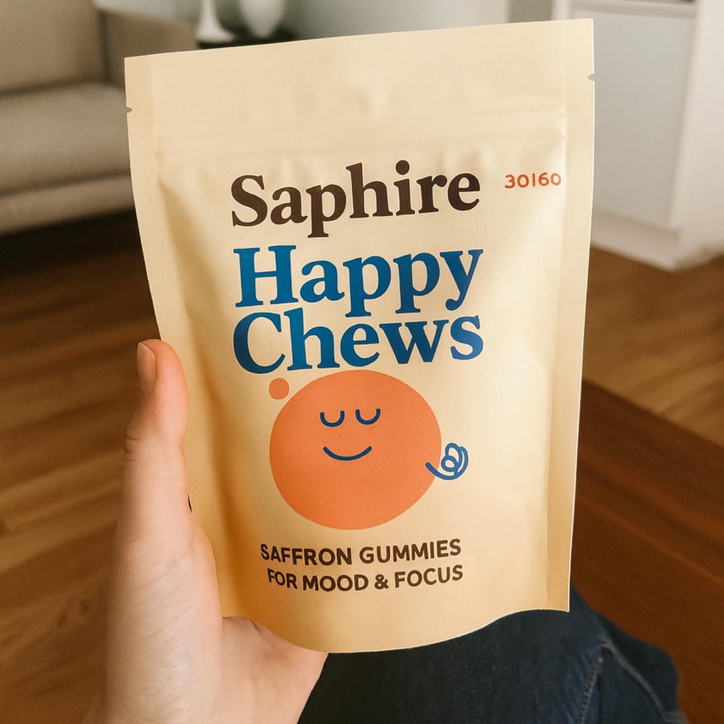 SAPHIRE HAPPY CHEWS Saffron Gummies for Kids Gummy 60