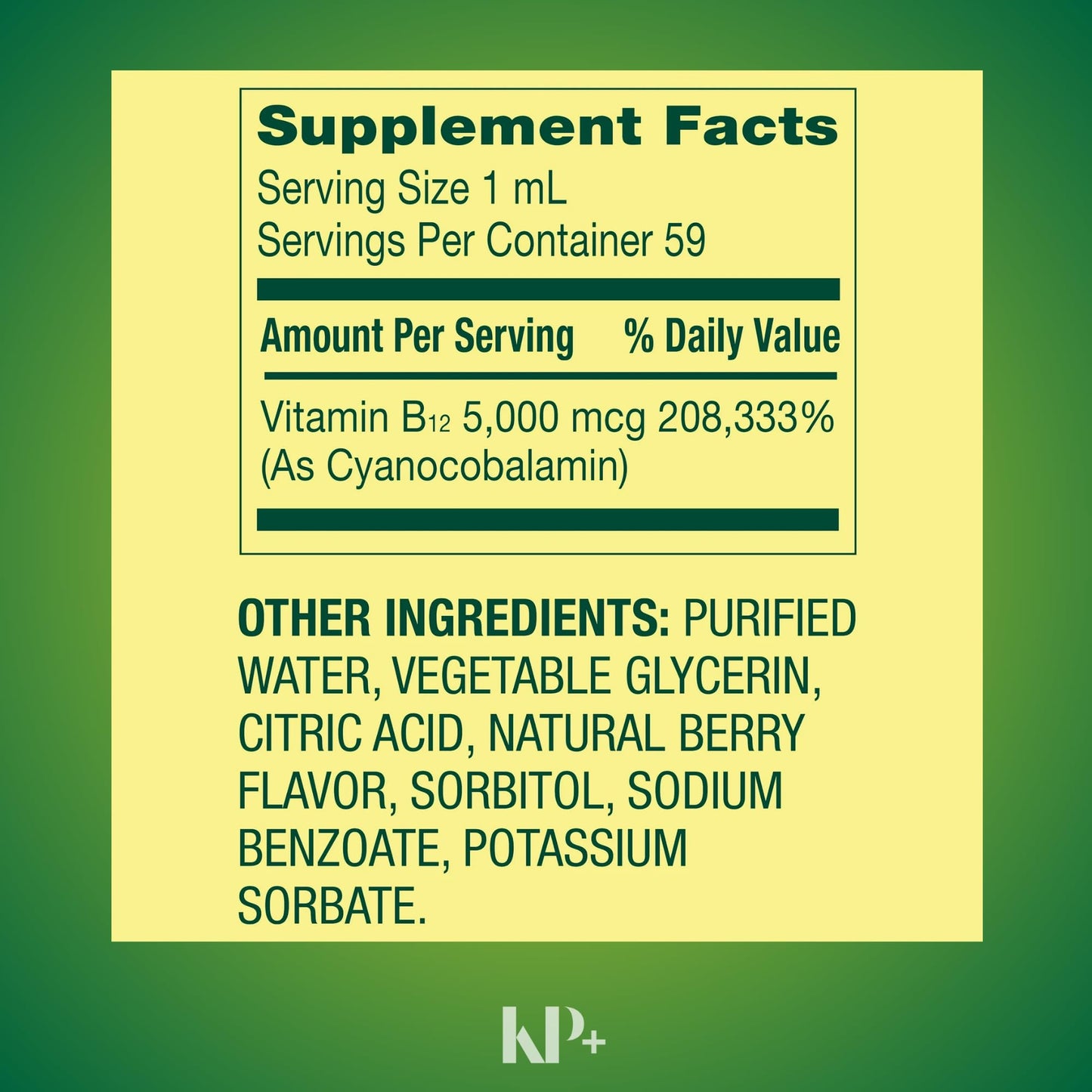 KP+ Vitamin B12 5000 mcg Fast Acting Tablet, 2 Count