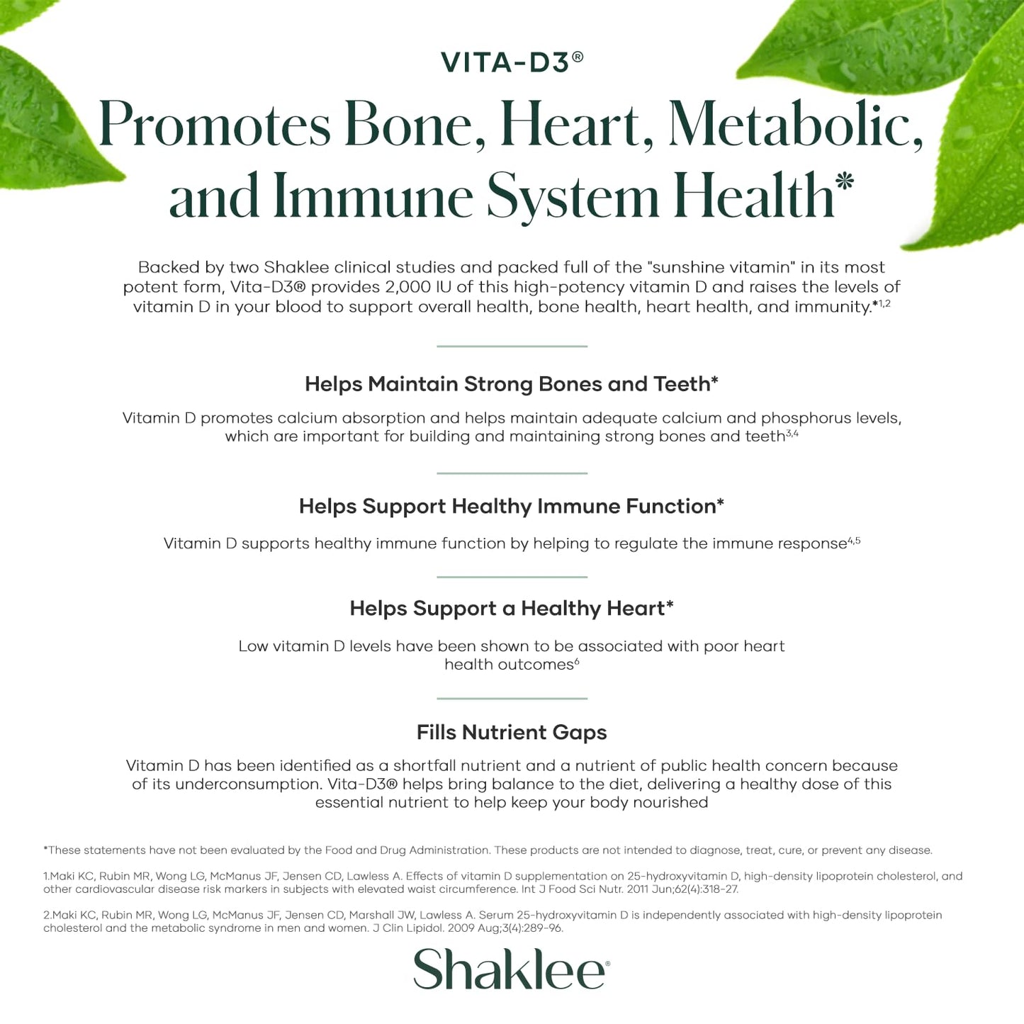 Shaklee Vita-D3 2000 IU High-Potency Vitamin D3 90 Tablets