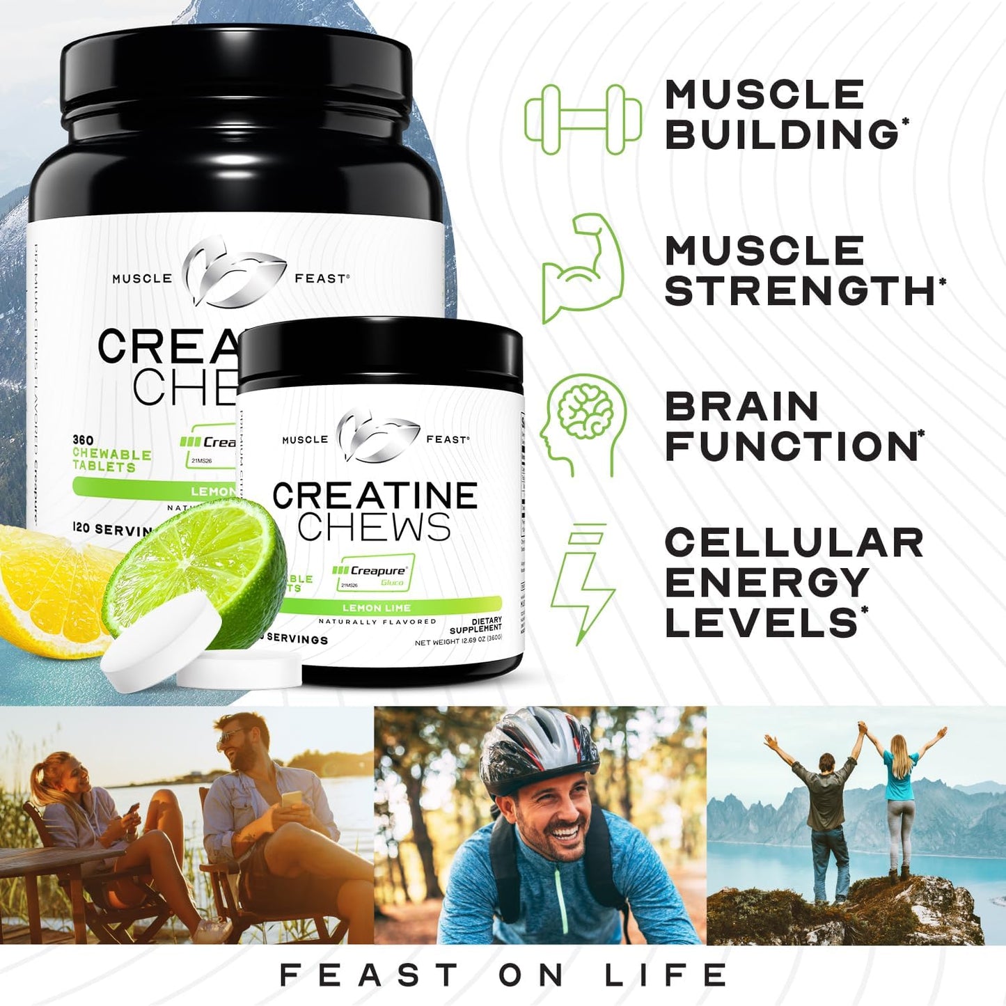 Muscle Feast Creapure Creatine Monohydrate Tablet, 120 Tabs