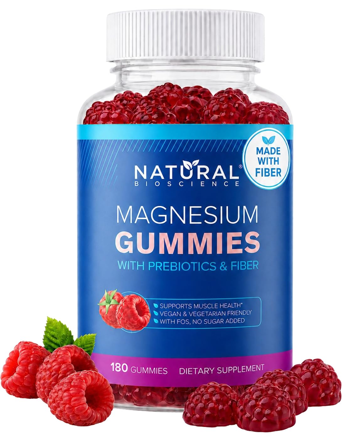 Natural BioScience Sugar-Free Magnesium Gummies for Adults 180 Count